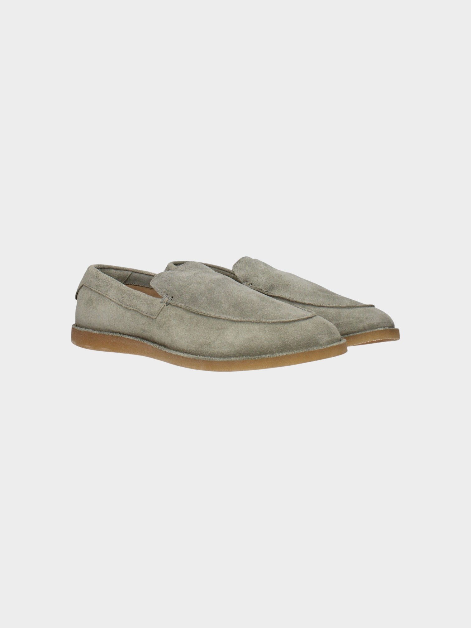 Eleventy Green Leather Slip-On Loafers-thumbmail-2