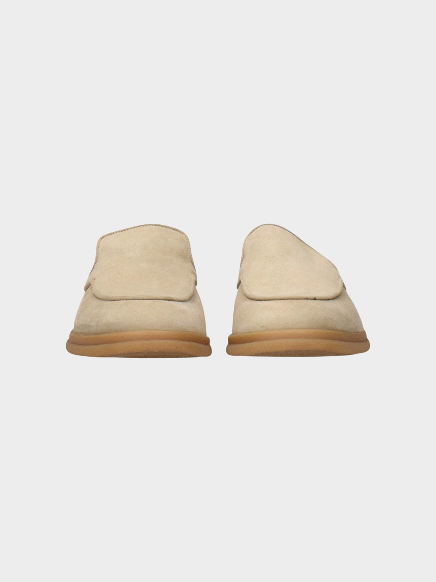 Eleventy Beige Leather Slip-On Loafers-thumbmail-3
