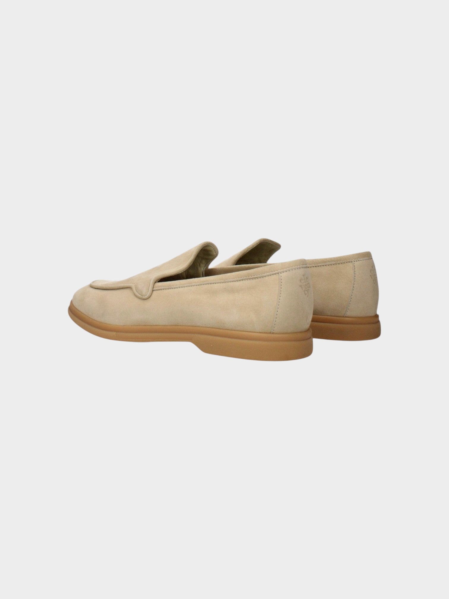 Eleventy Beige Leather Slip-On Loafers-thumbmail-4