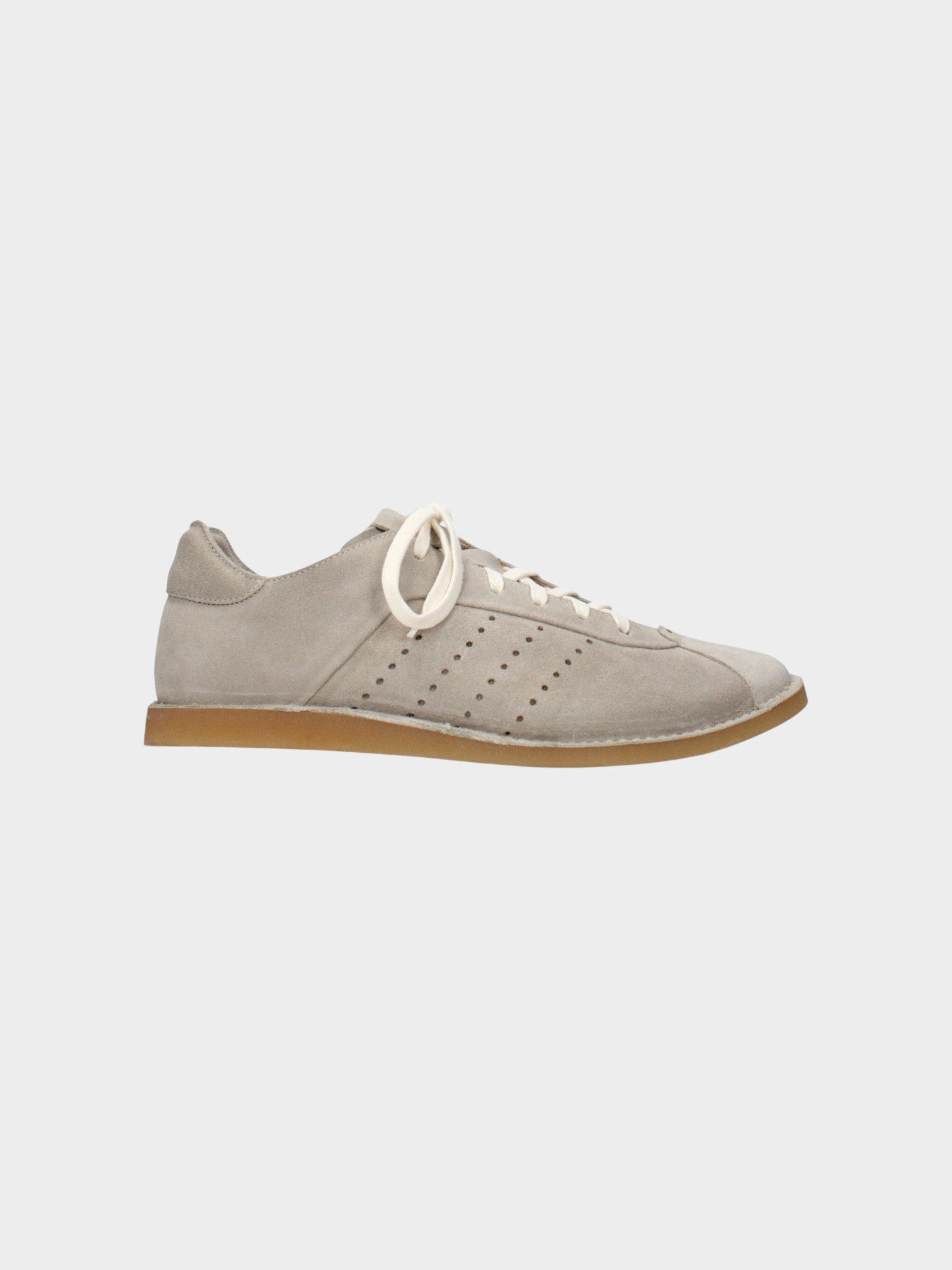 Eleventy Gray Leather Low Top Sneakers
