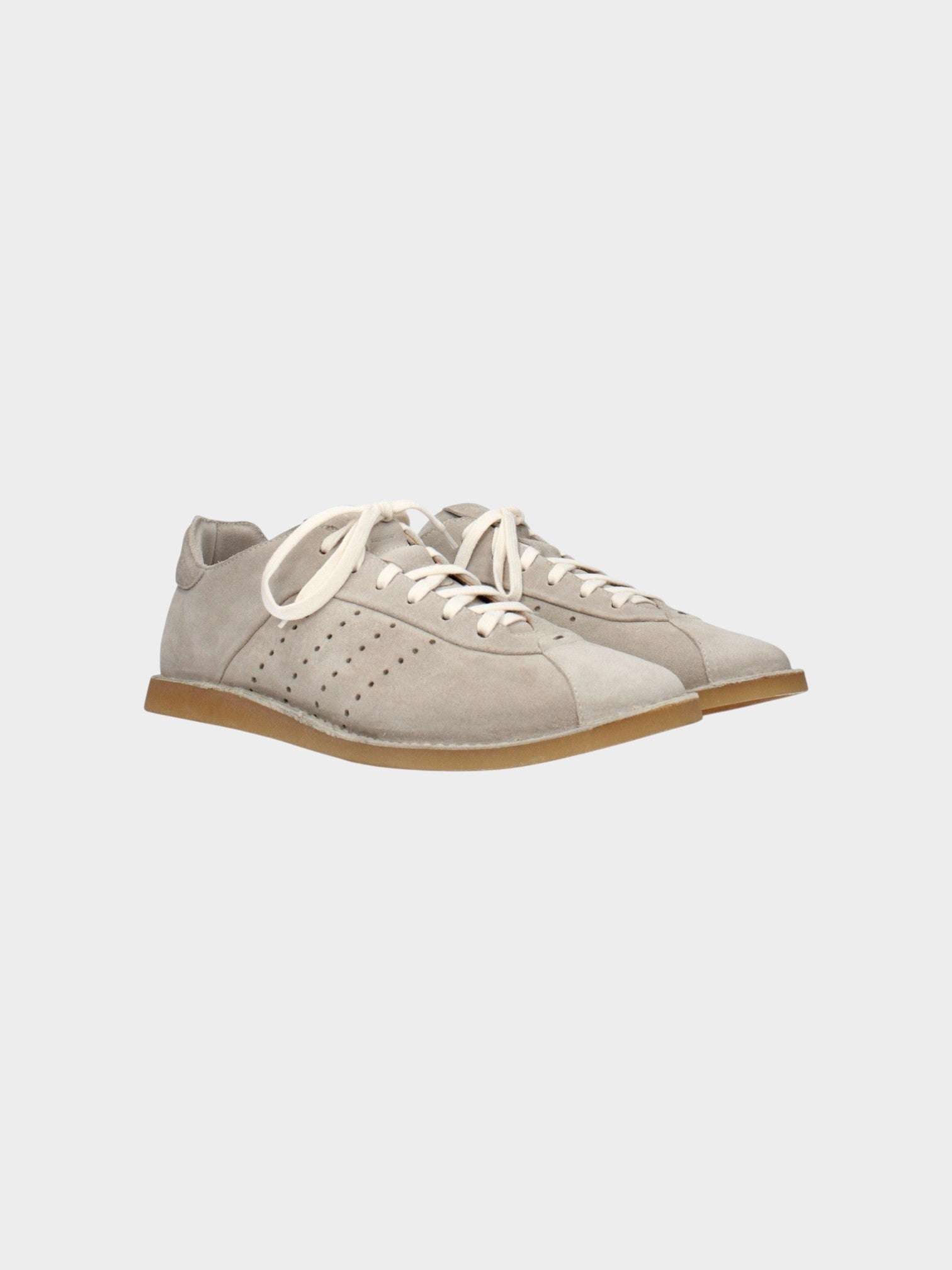 Eleventy Gray Leather Low Top Sneakers-thumbmail-2