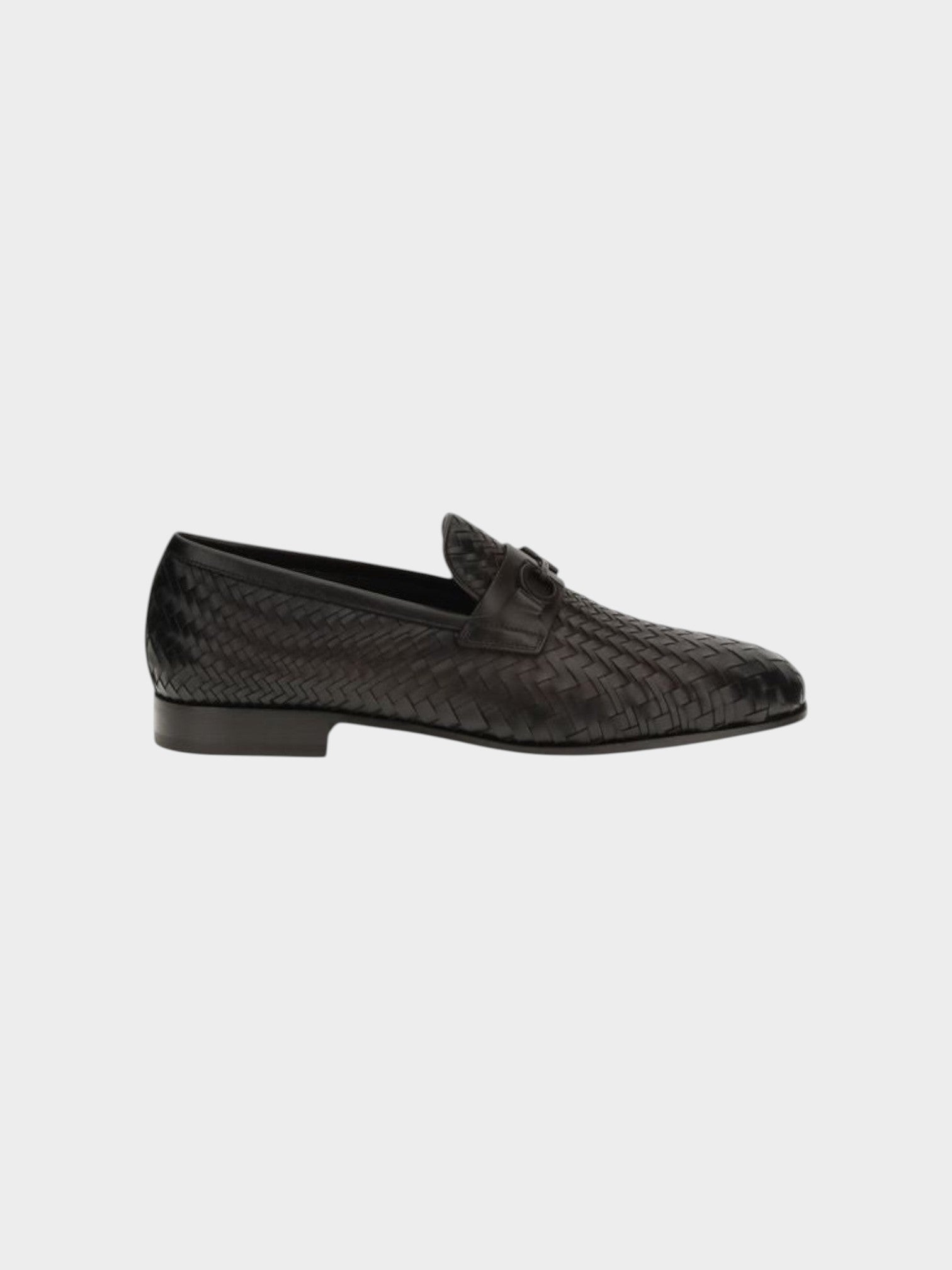 Ferragamo Brown Calf Leather Bos Taurus Slip-On Loafers