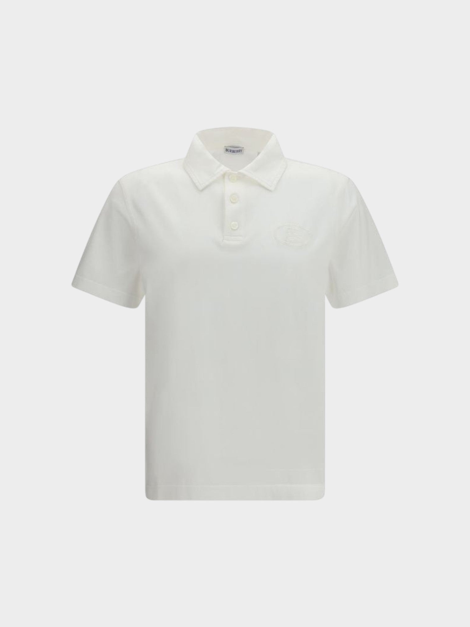 Burberry White Cotton Polo Shirt