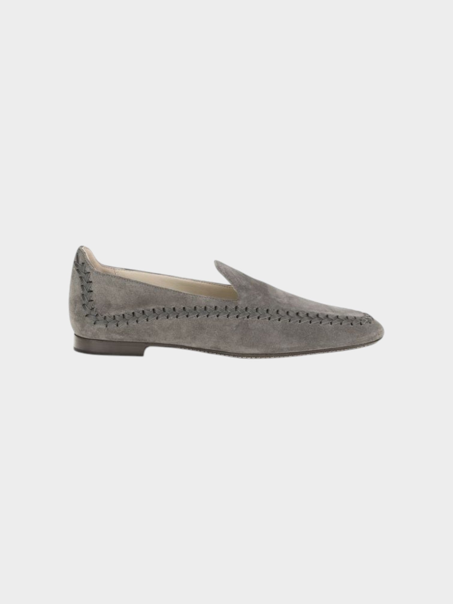 Giorgio Armani Gray Calf Leather Bos Taurus Slip-On Loafers
