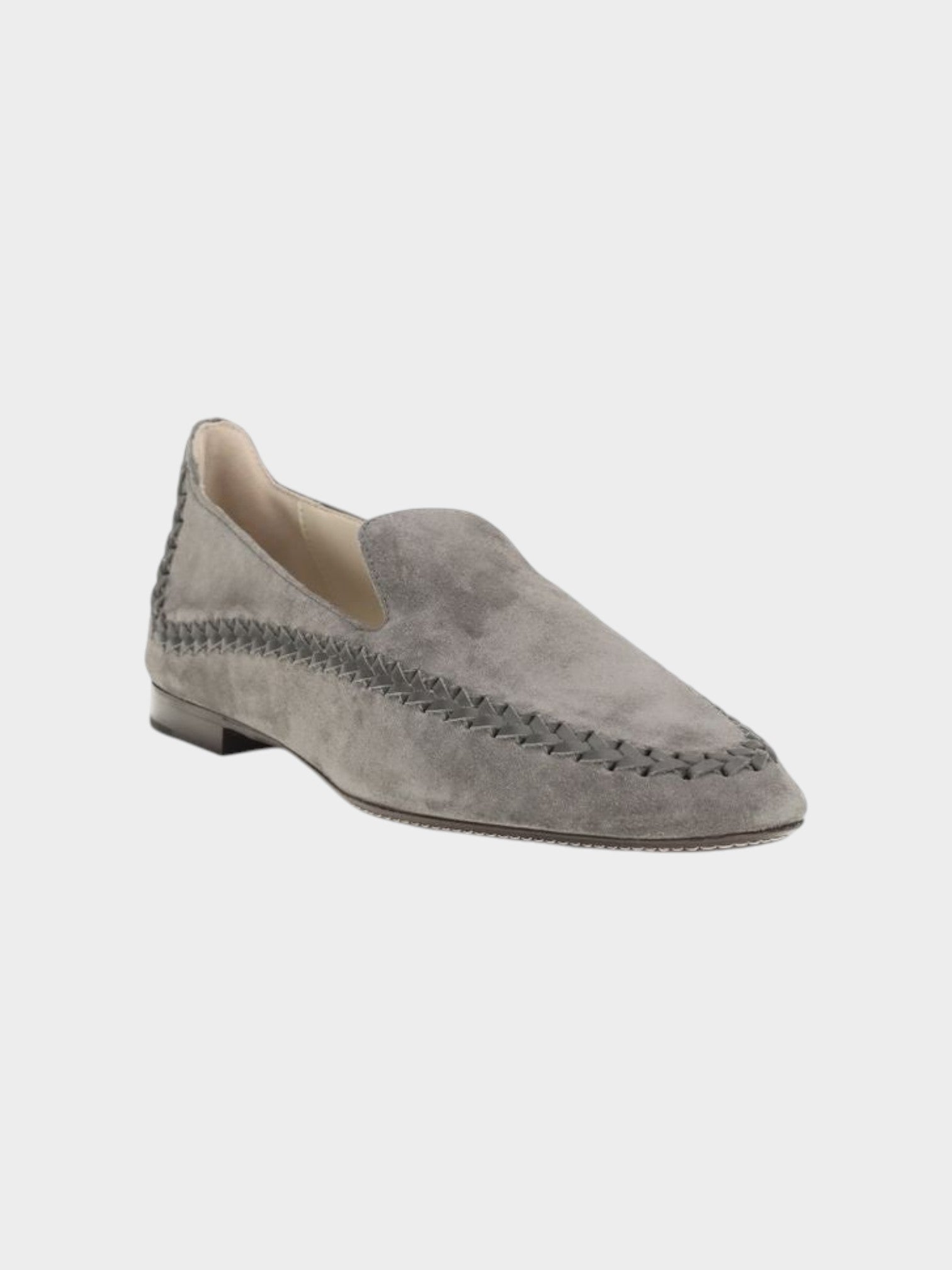 Giorgio Armani Gray Calf Leather Bos Taurus Slip-On Loafers-thumbmail-2