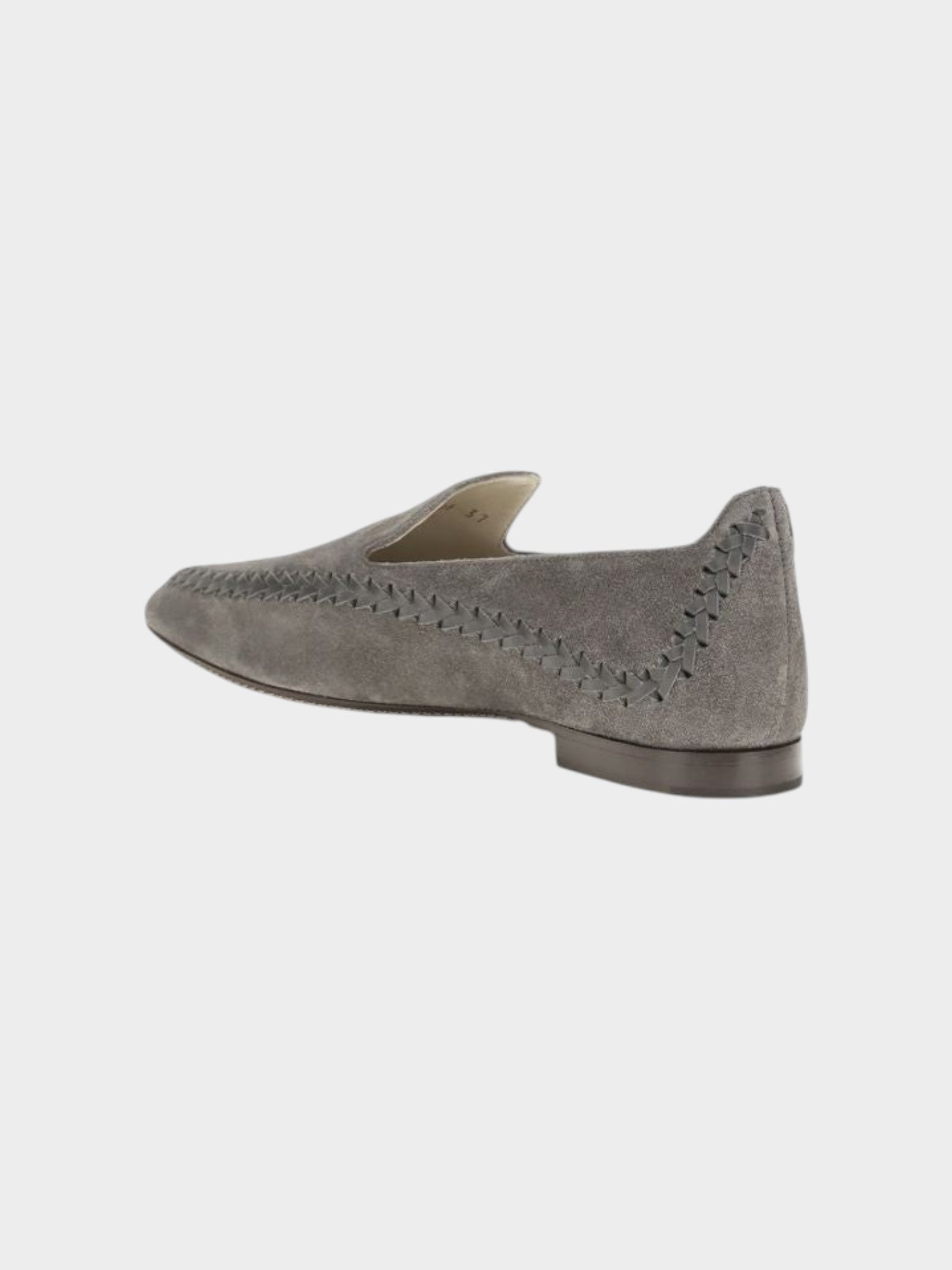 Giorgio Armani Gray Calf Leather Bos Taurus Slip-On Loafers-thumbmail-3
