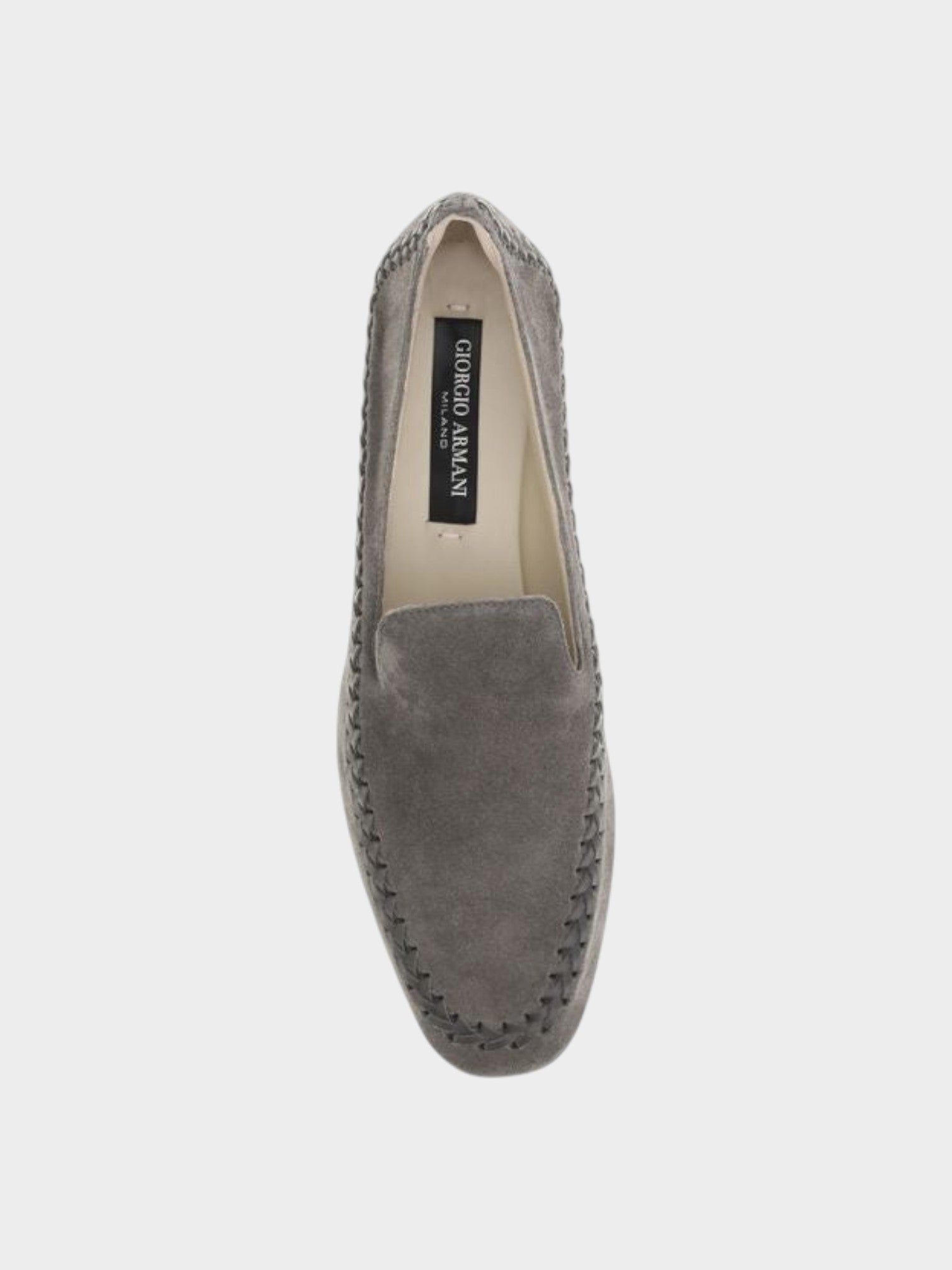 Giorgio Armani Gray Calf Leather Bos Taurus Slip-On Loafers-thumbmail-4