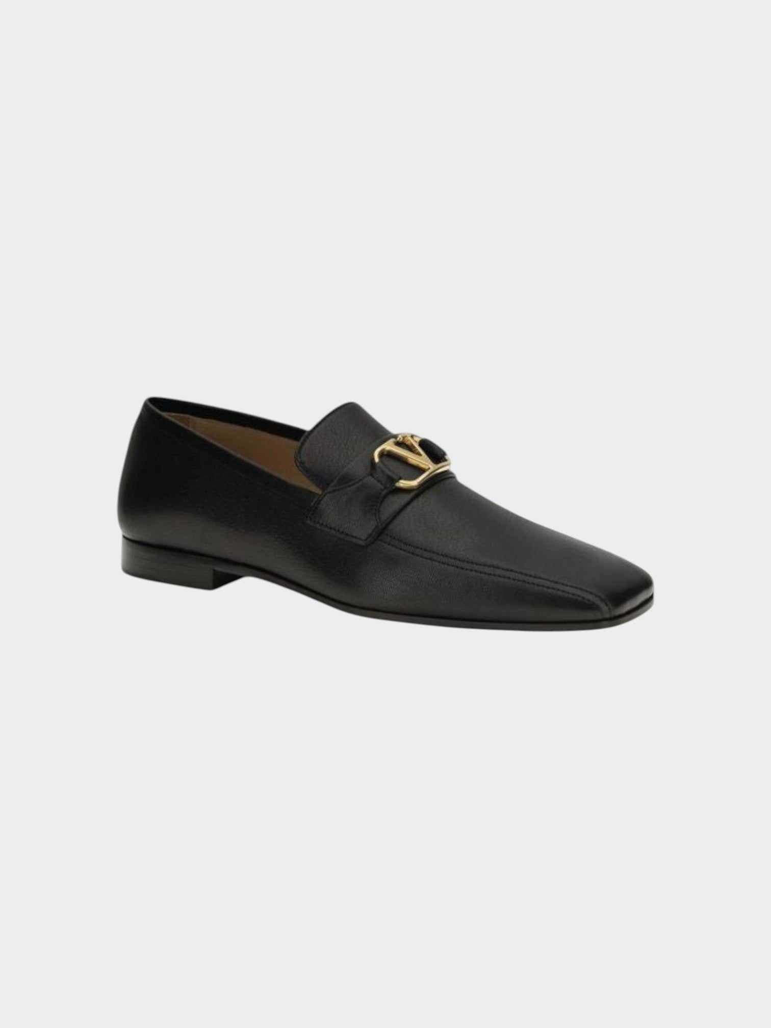 Valentino Garavani Black Goatskin Slip-On Loafers-thumbmail-2