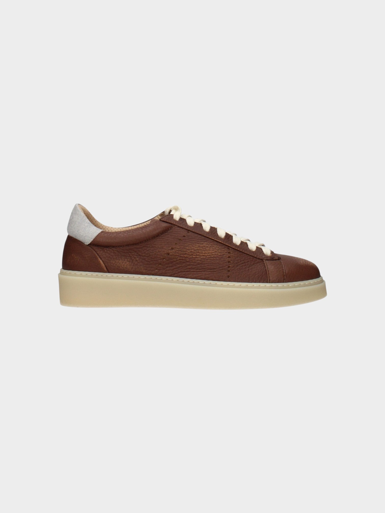 Eleventy Brown Leather Low Top Sneakers