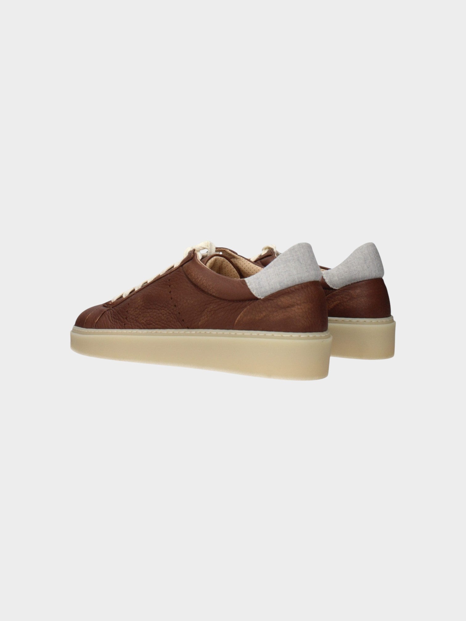 Eleventy Brown Leather Low Top Sneakers-thumbmail-4
