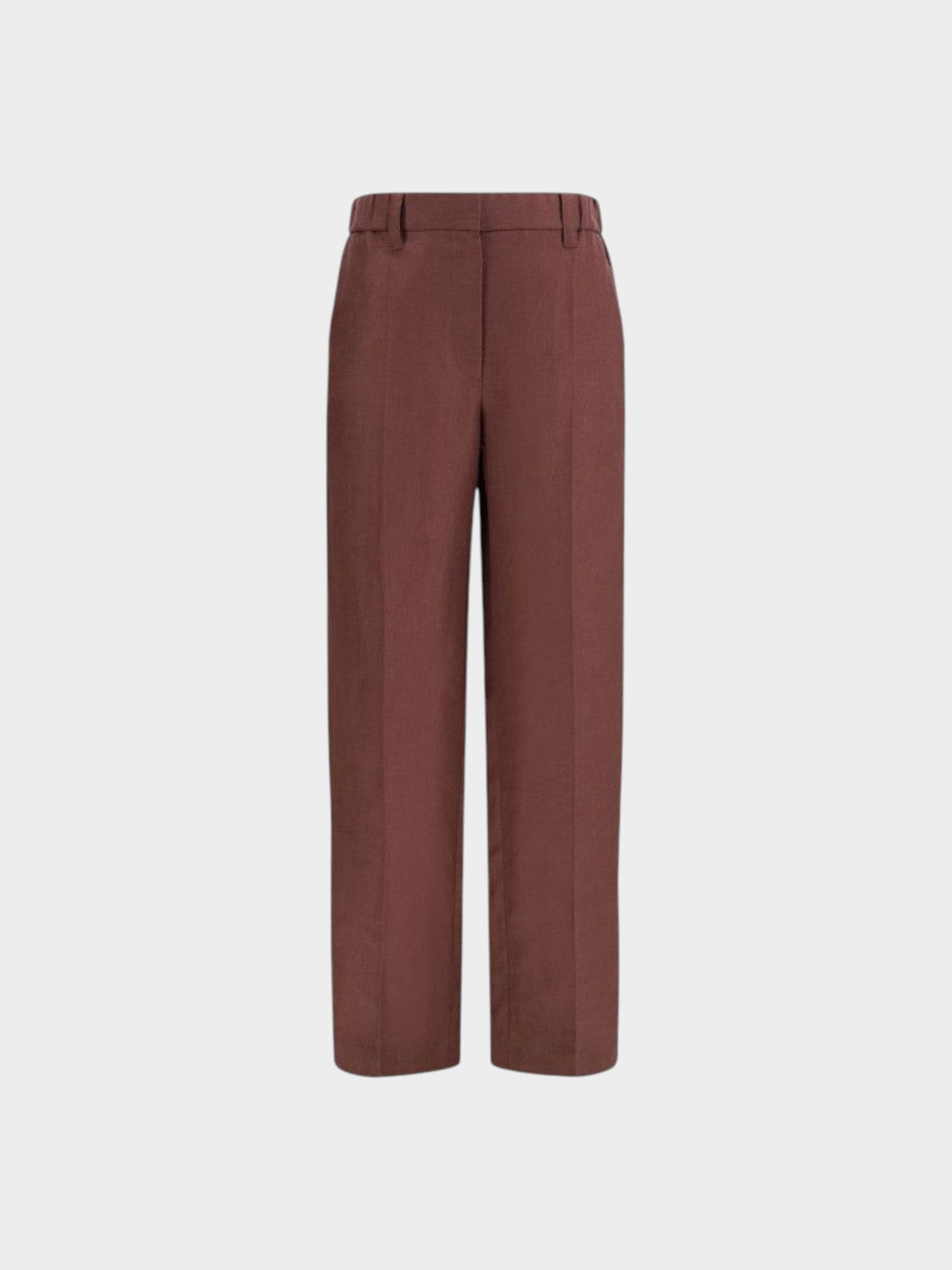 Brunello Cucinelli Brown Linen Casual Pants