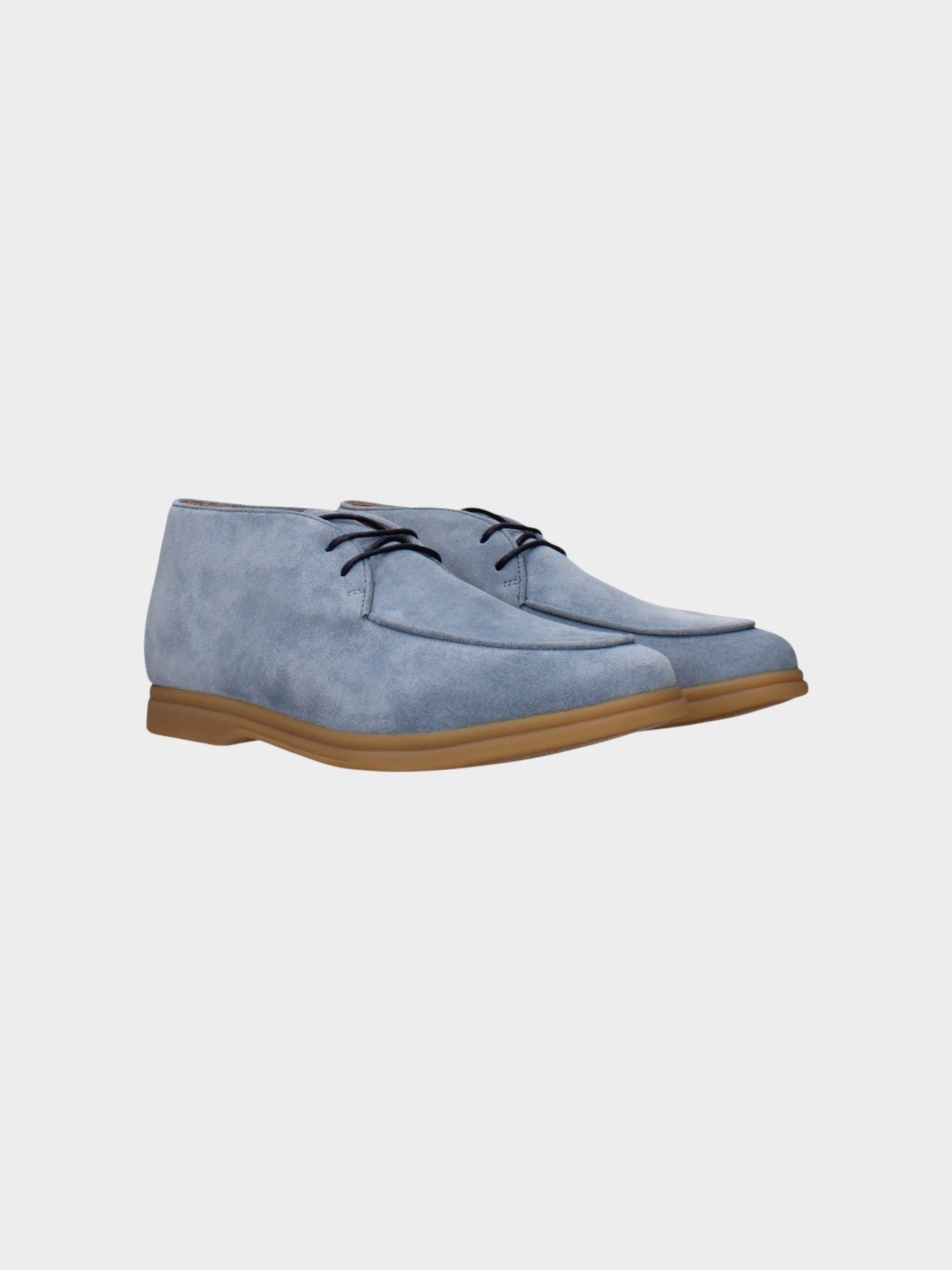 Eleventy Light Blue Leather Ankle Boots-thumbmail-2