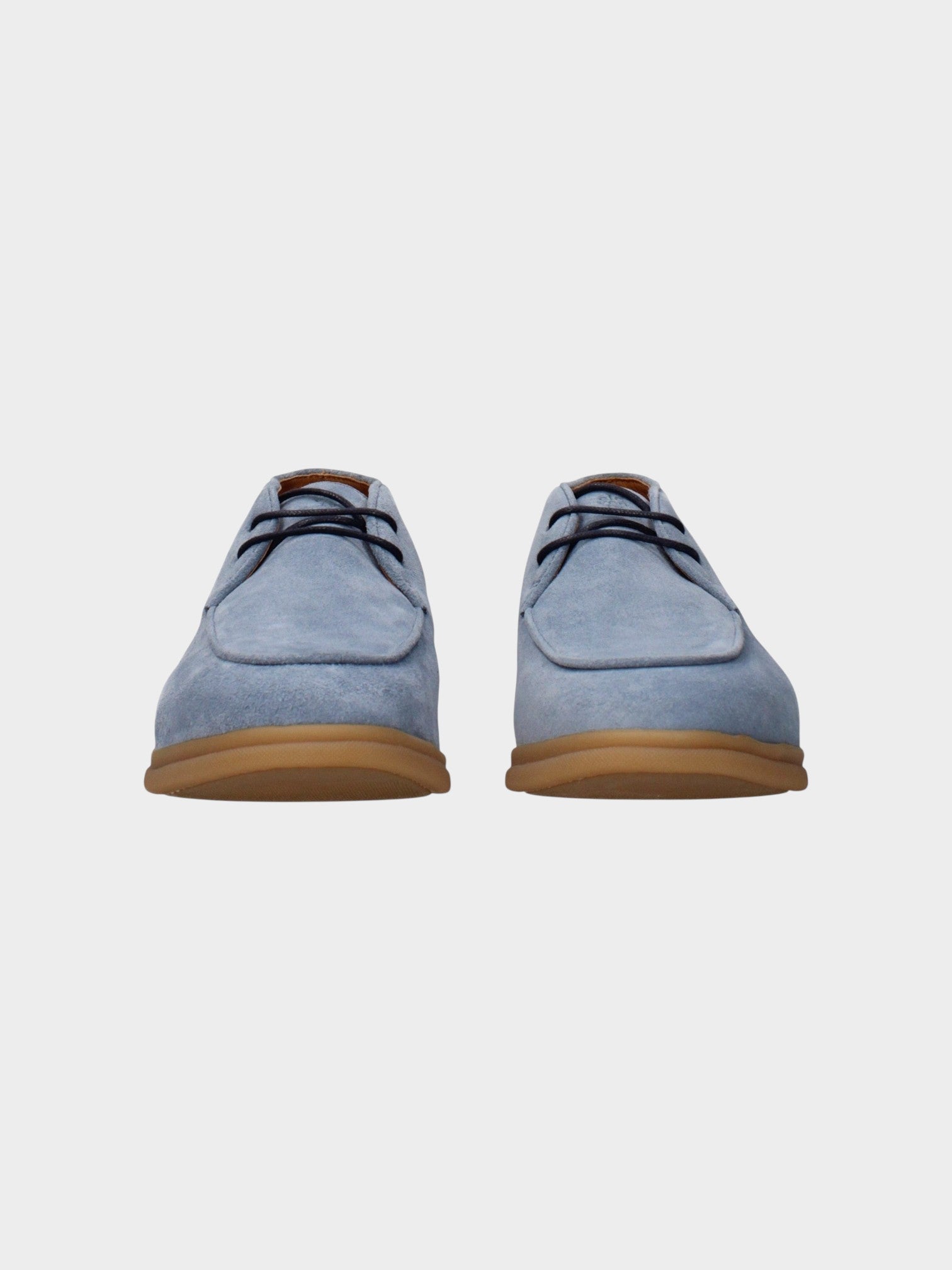 Eleventy Light Blue Leather Ankle Boots-thumbmail-3