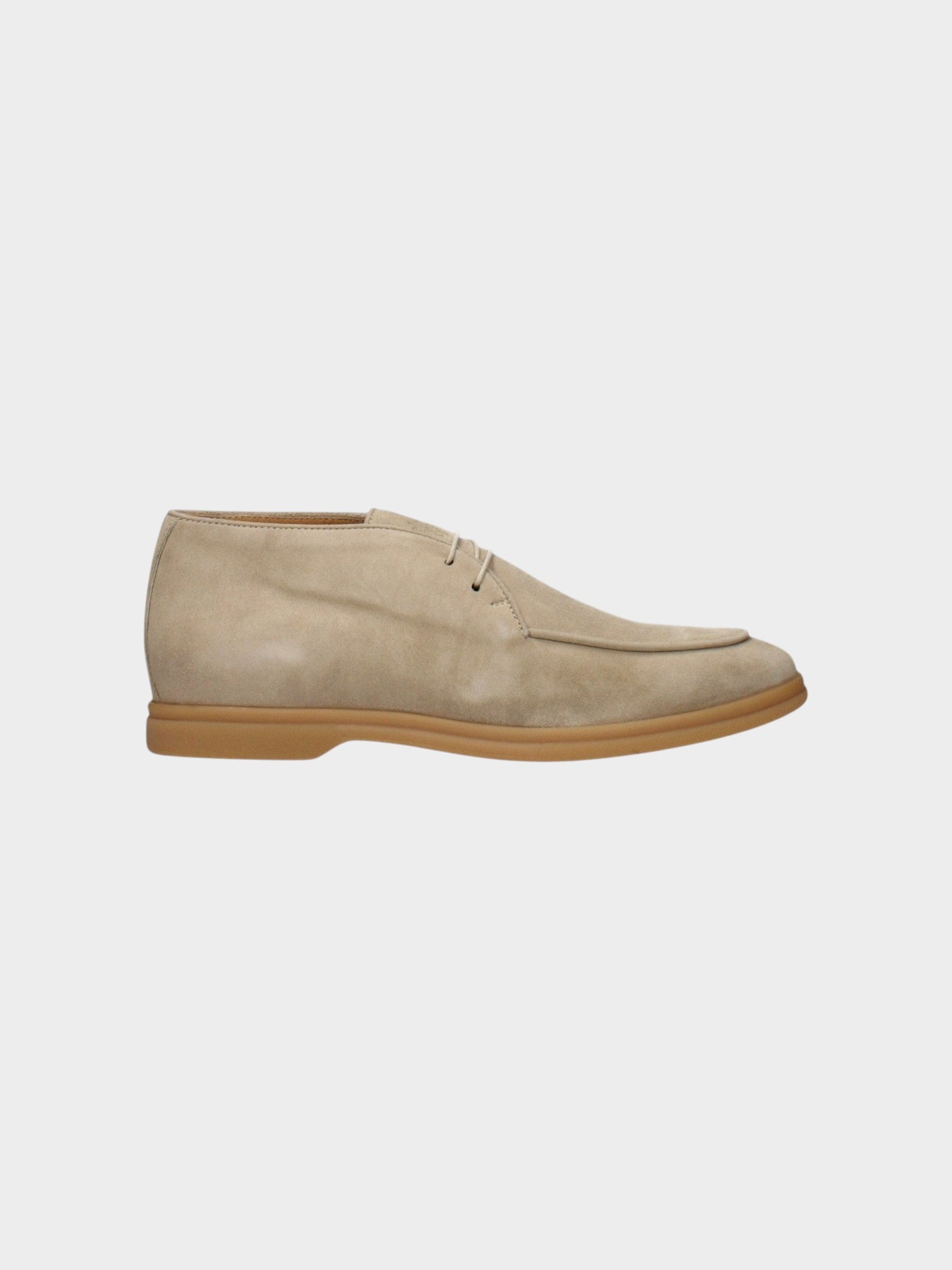 Eleventy Beige Leather Lace-Up Boots