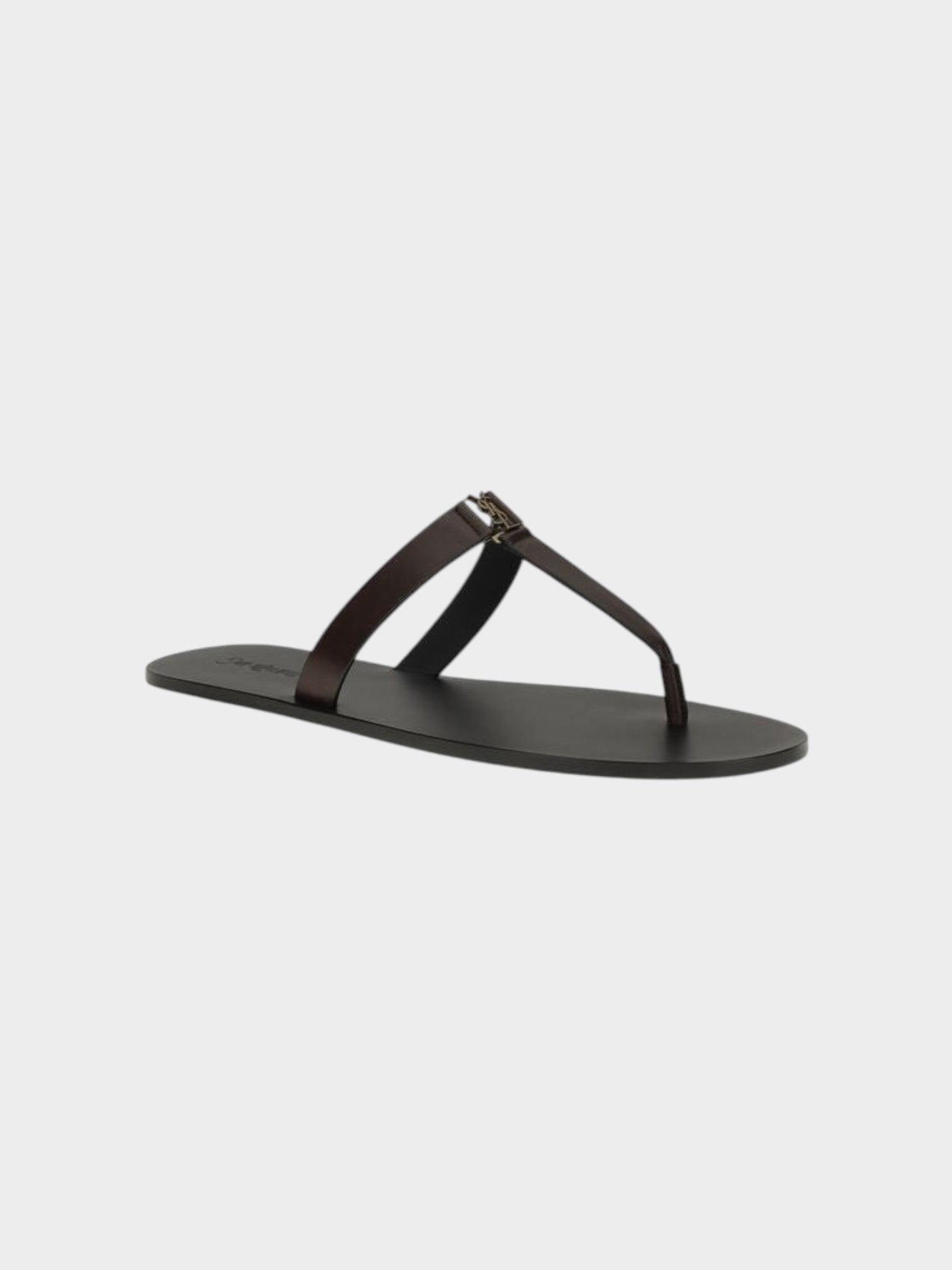 Saint Laurent Brown Calf Leather Bos Taurus Flat Sandals-thumbmail-2