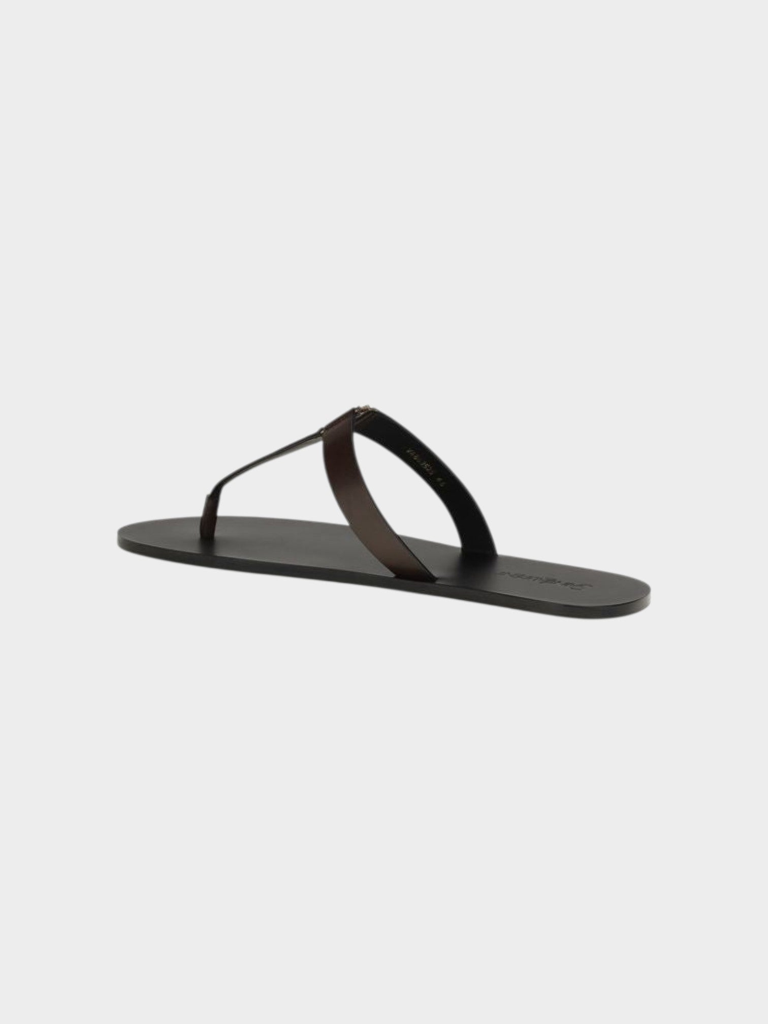 Saint Laurent Brown Calf Leather Bos Taurus Flat Sandals-thumbmail-3
