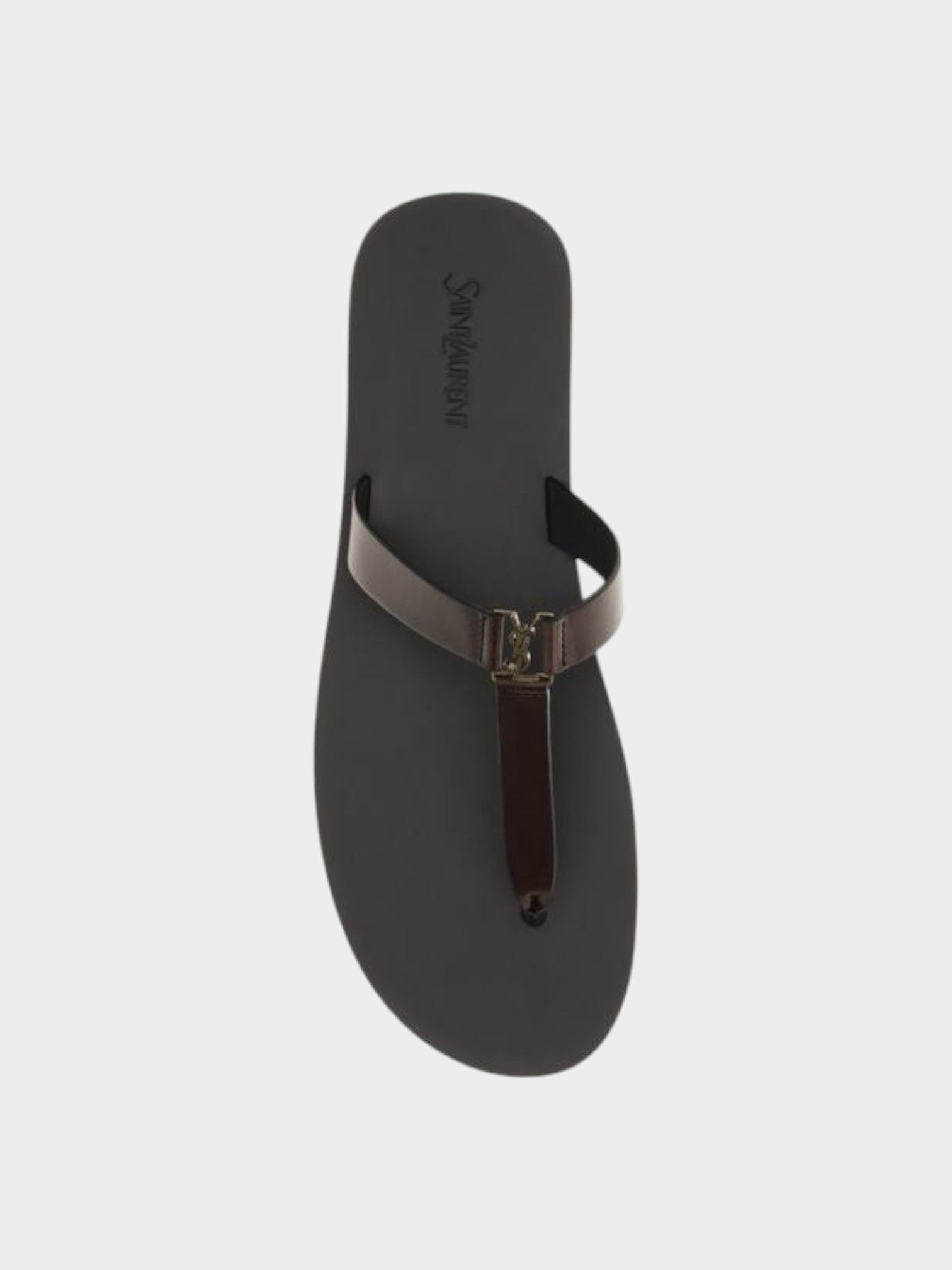 Saint Laurent Brown Calf Leather Bos Taurus Flat Sandals-thumbmail-4