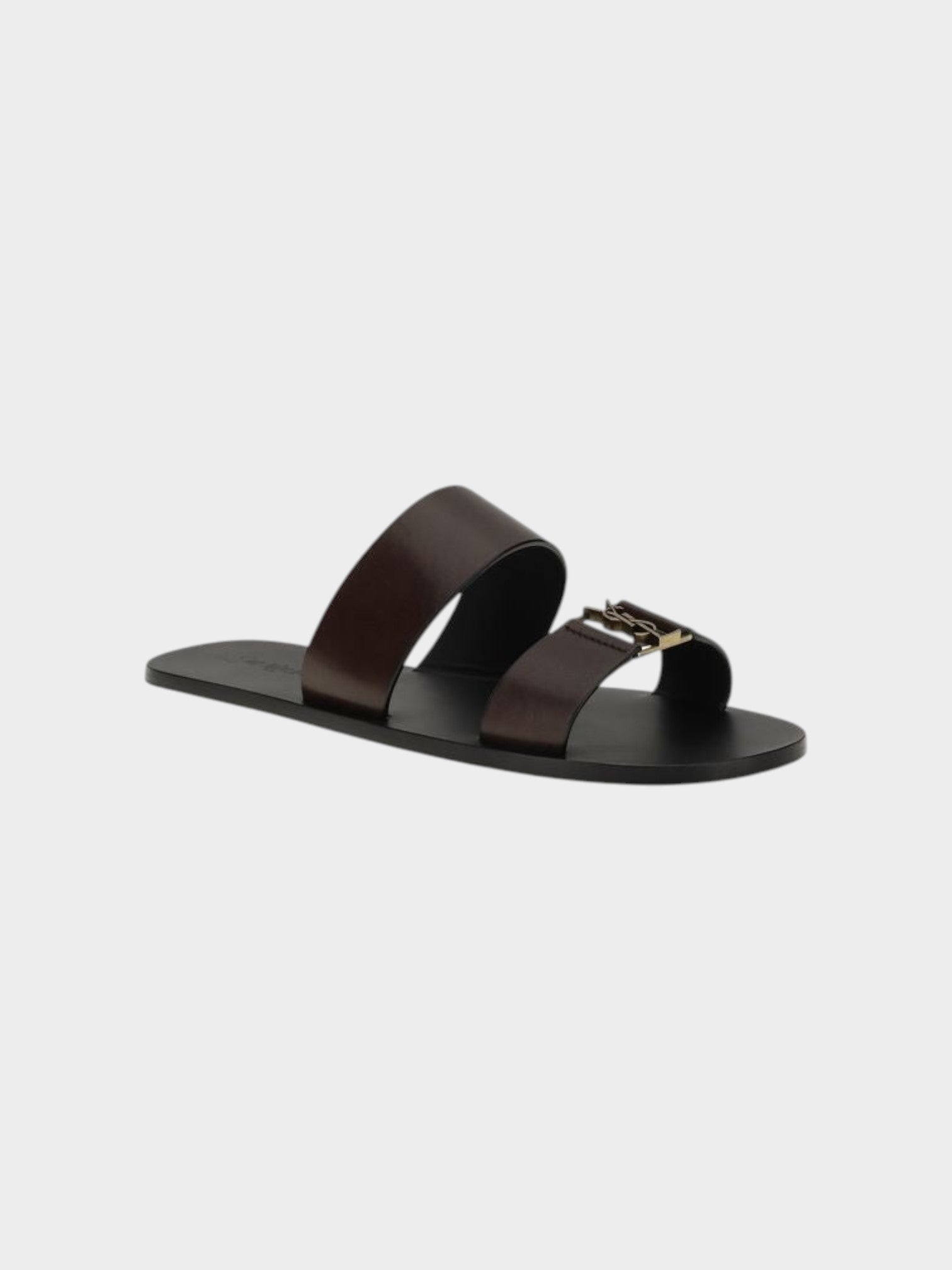 Saint Laurent Brown Calf Leather Bos Taurus Flat Sandals-thumbmail-2