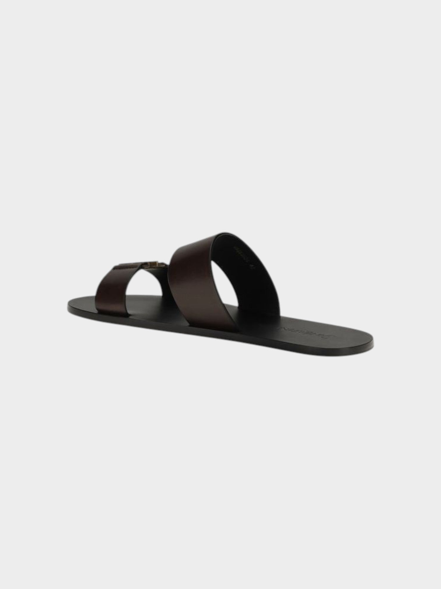 Saint Laurent Brown Calf Leather Bos Taurus Flat Sandals-thumbmail-3