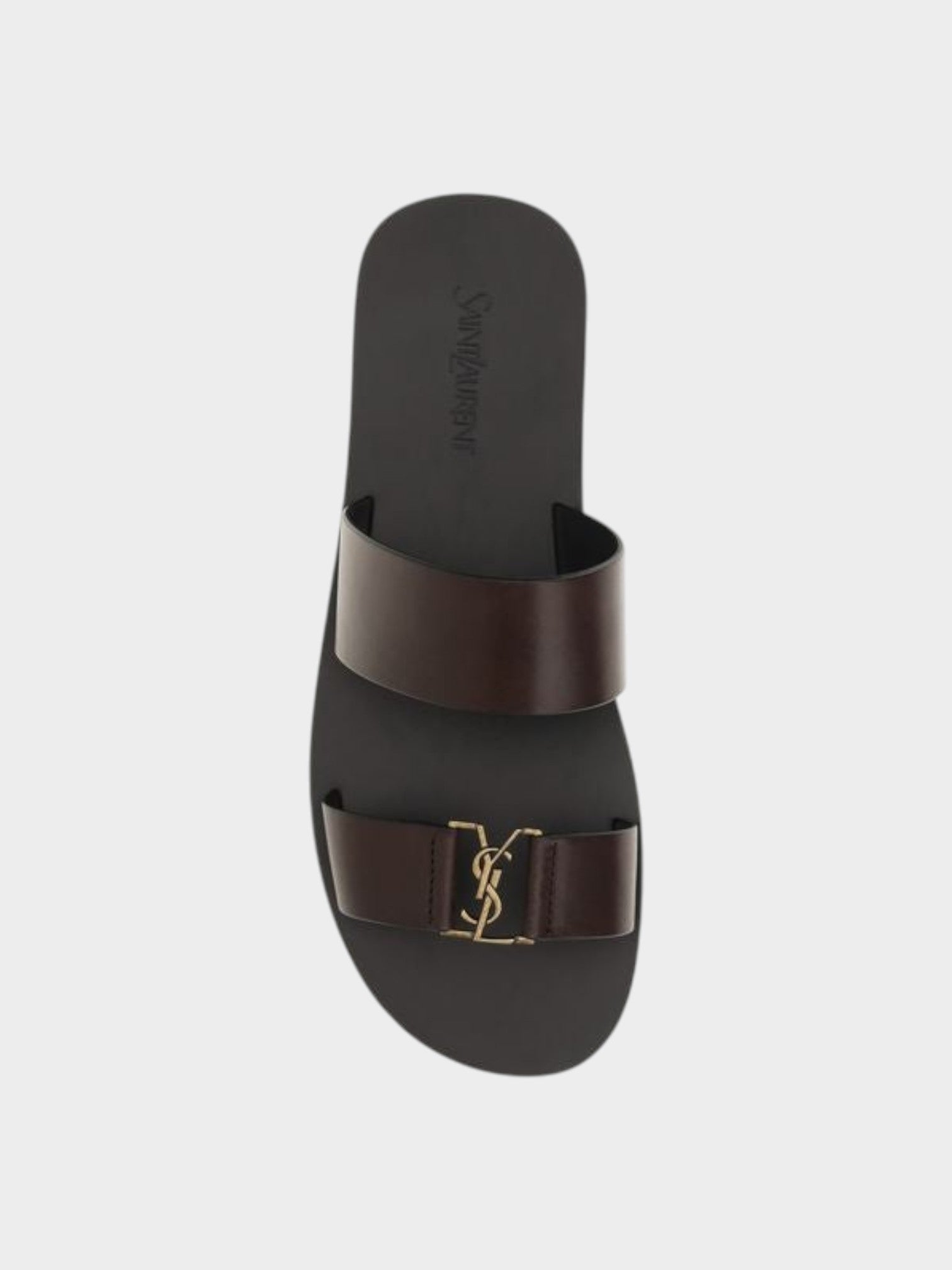 Saint Laurent Brown Calf Leather Bos Taurus Flat Sandals-thumbmail-4
