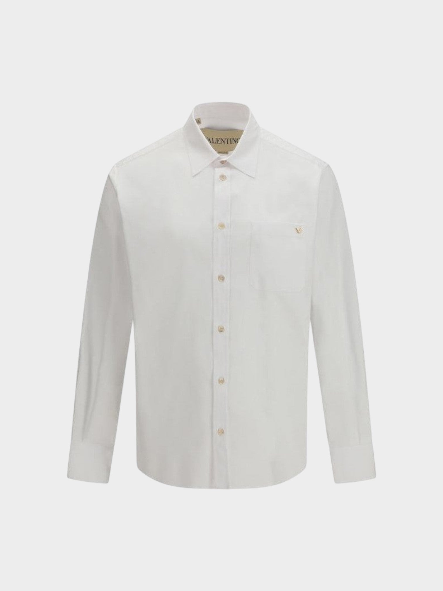 Valentino White Cotton Dress Shirt