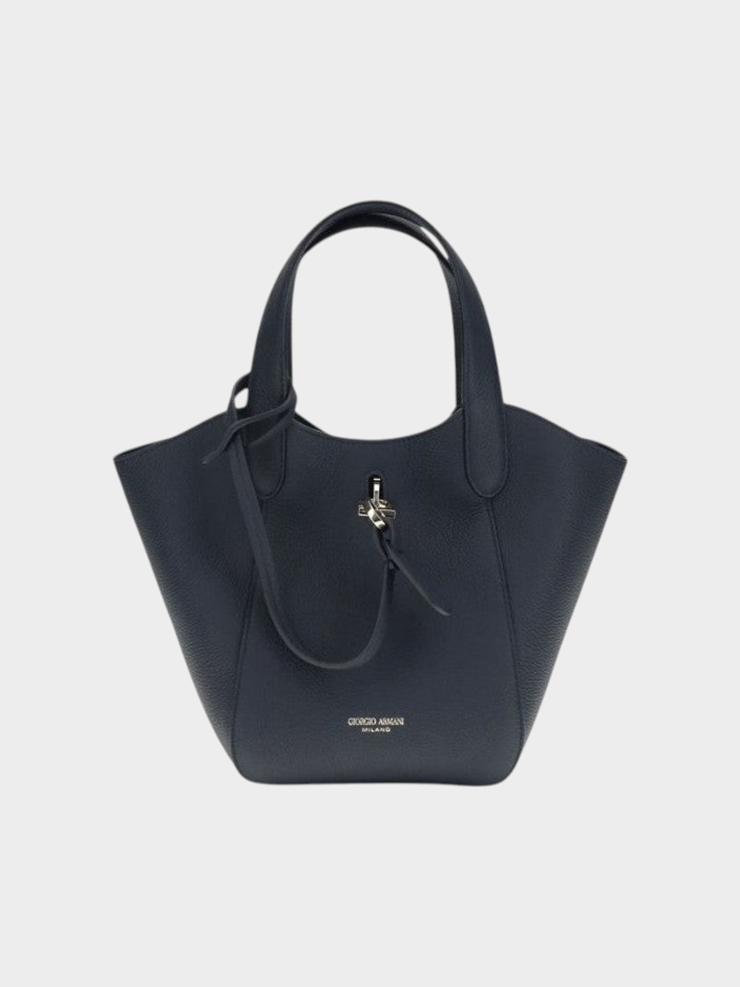 Giorgio Armani Blue Calf Leather Bos Taurus Handbag