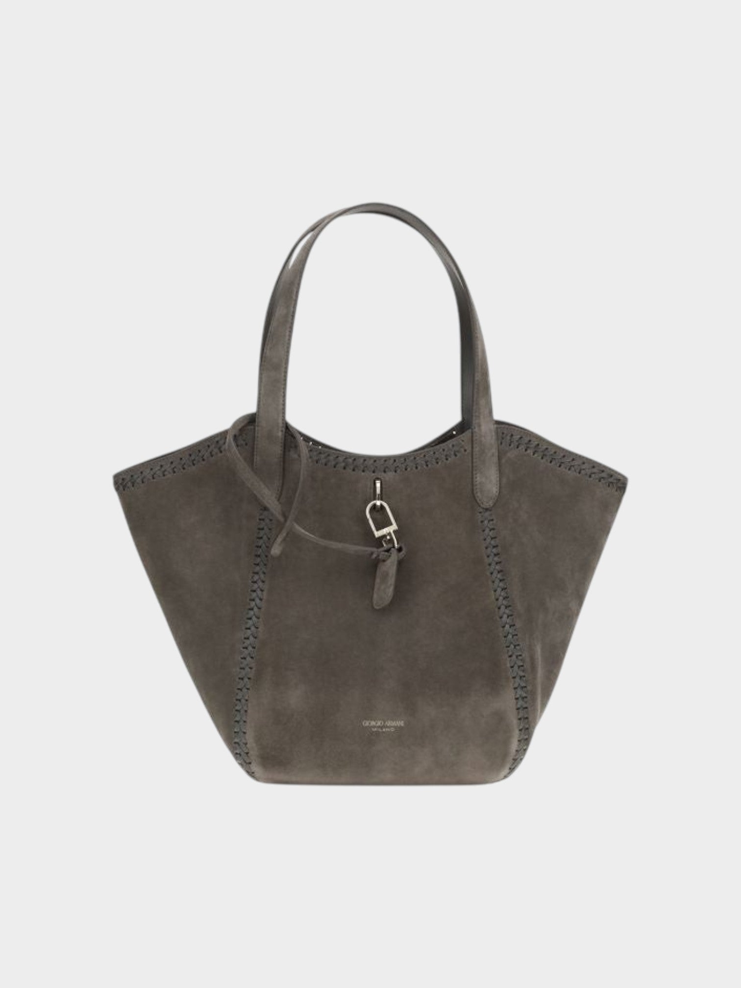 Giorgio Armani Gray Calf Leather Bos Taurus Shoulder Bag