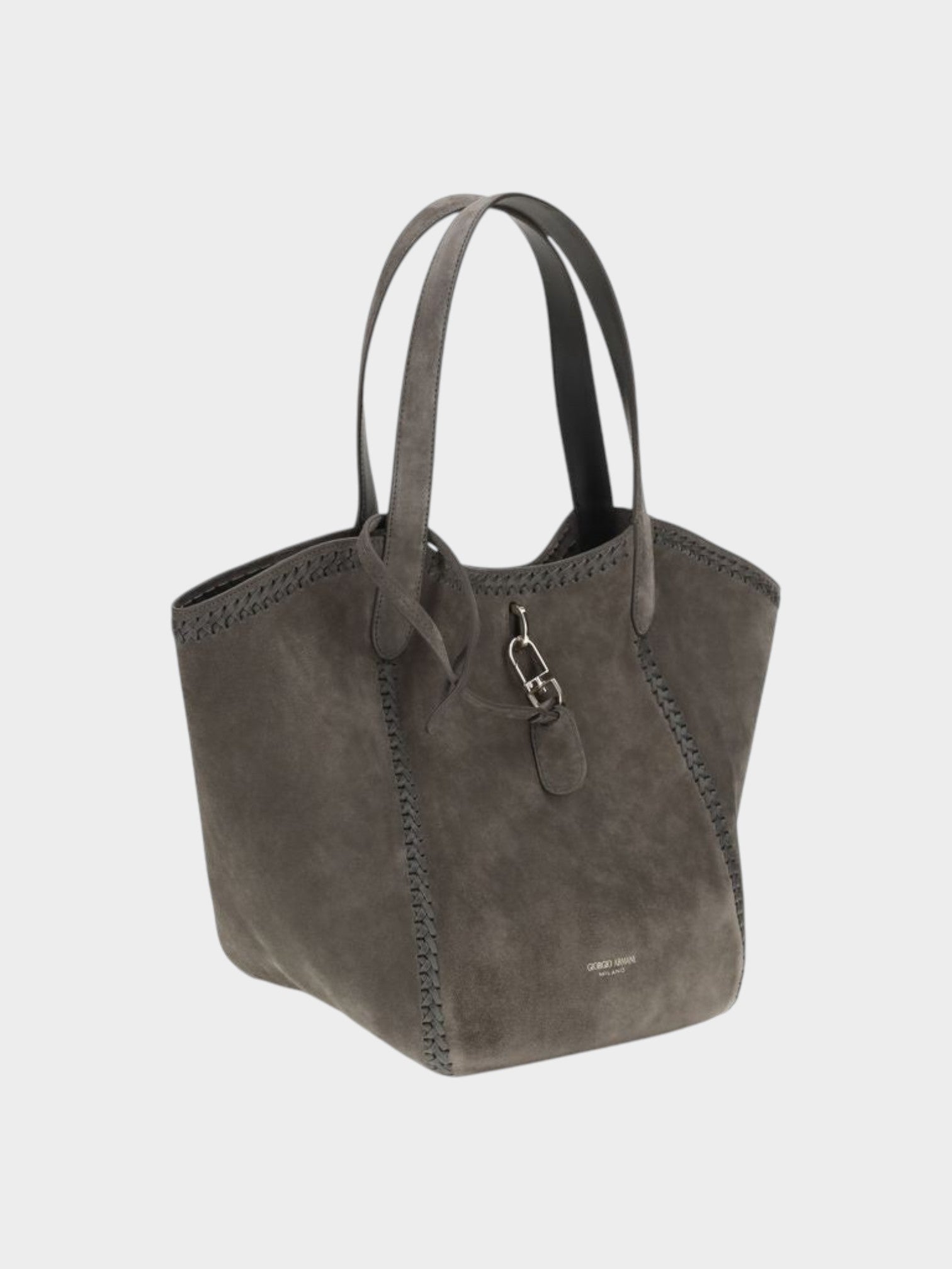 Giorgio Armani Gray Calf Leather Bos Taurus Shoulder Bag-thumbmail-2
