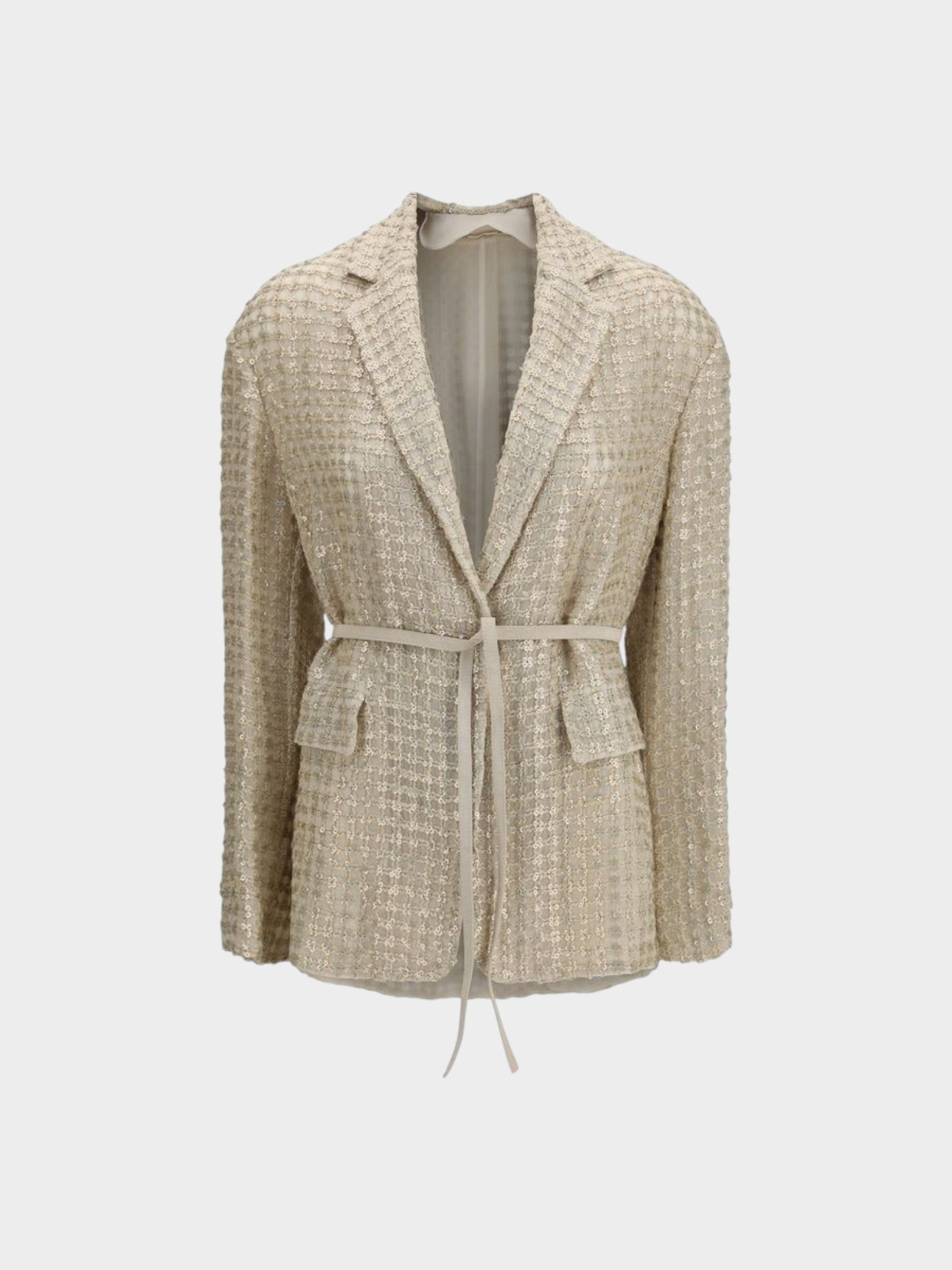 Brunello Cucinelli Beige Silk Coat