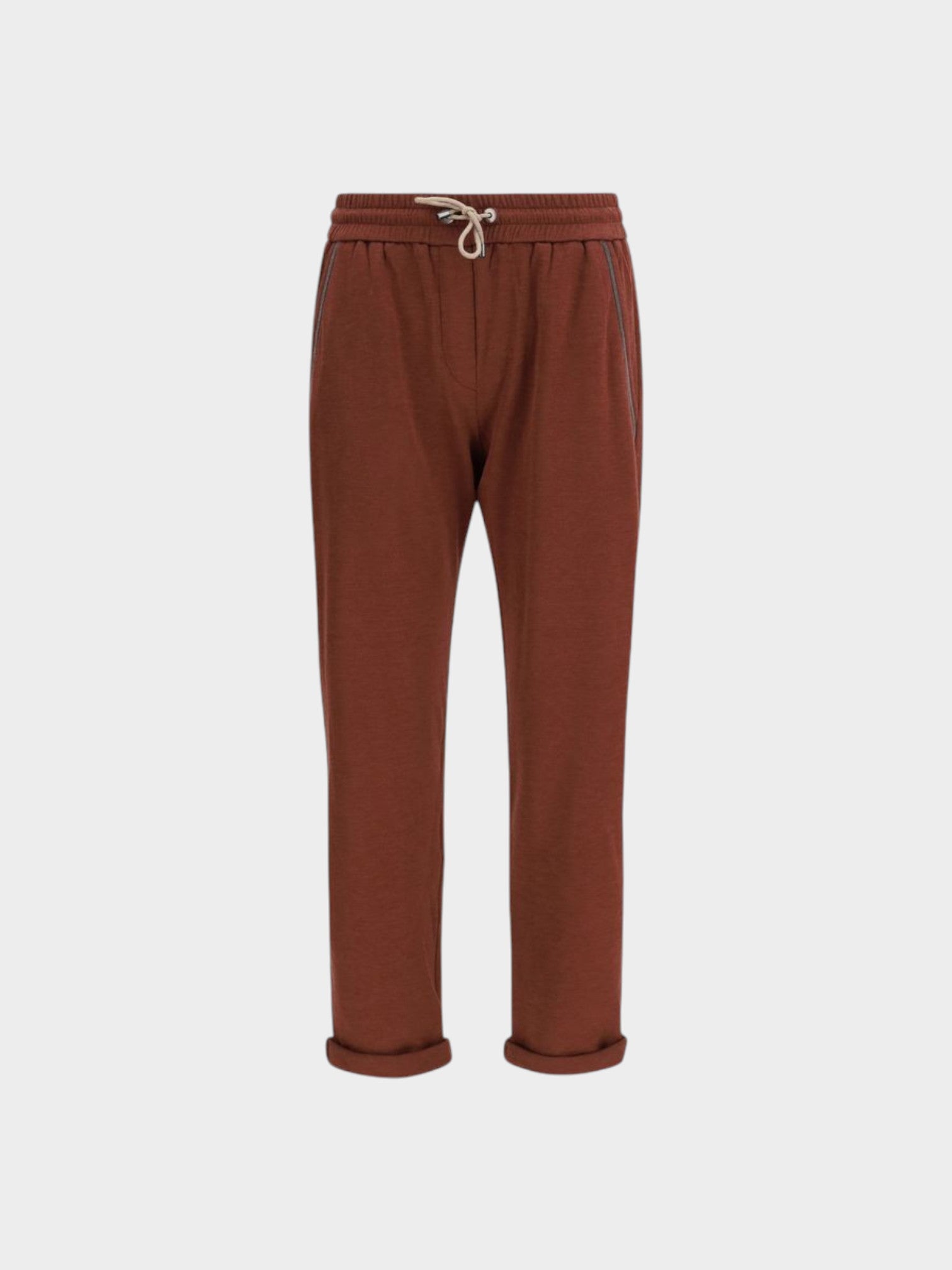 Brunello Cucinelli Bordeaux Cotton Casual Pants