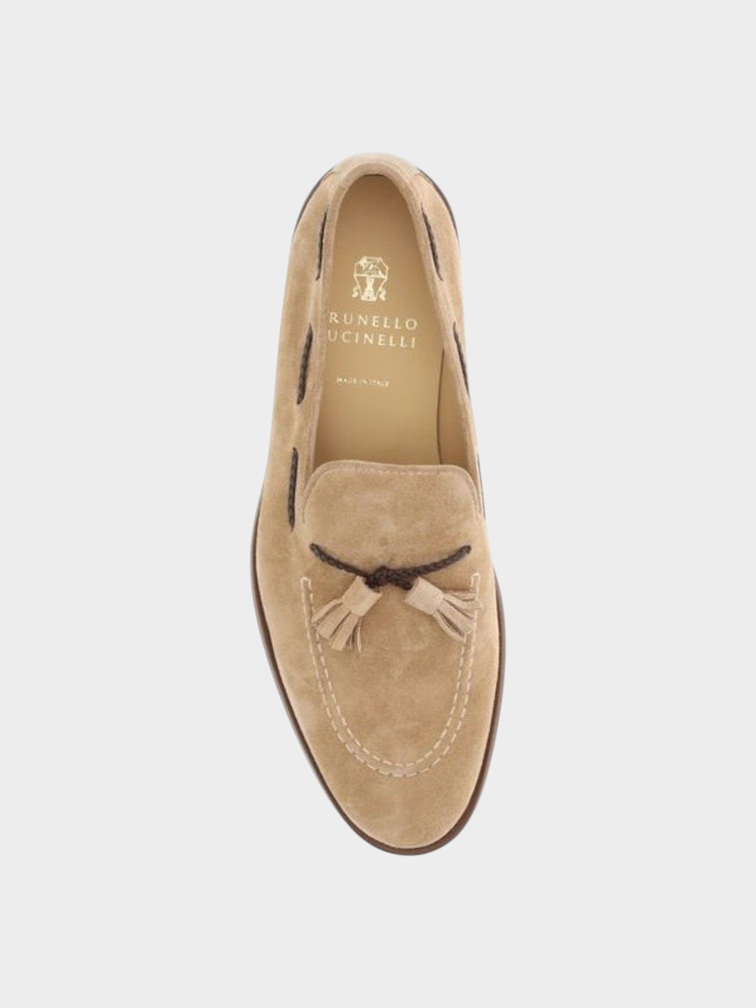 Brunello Cucinelli Brown Calf Leather Bos Taurus Slip-On Loafers-thumbmail-4