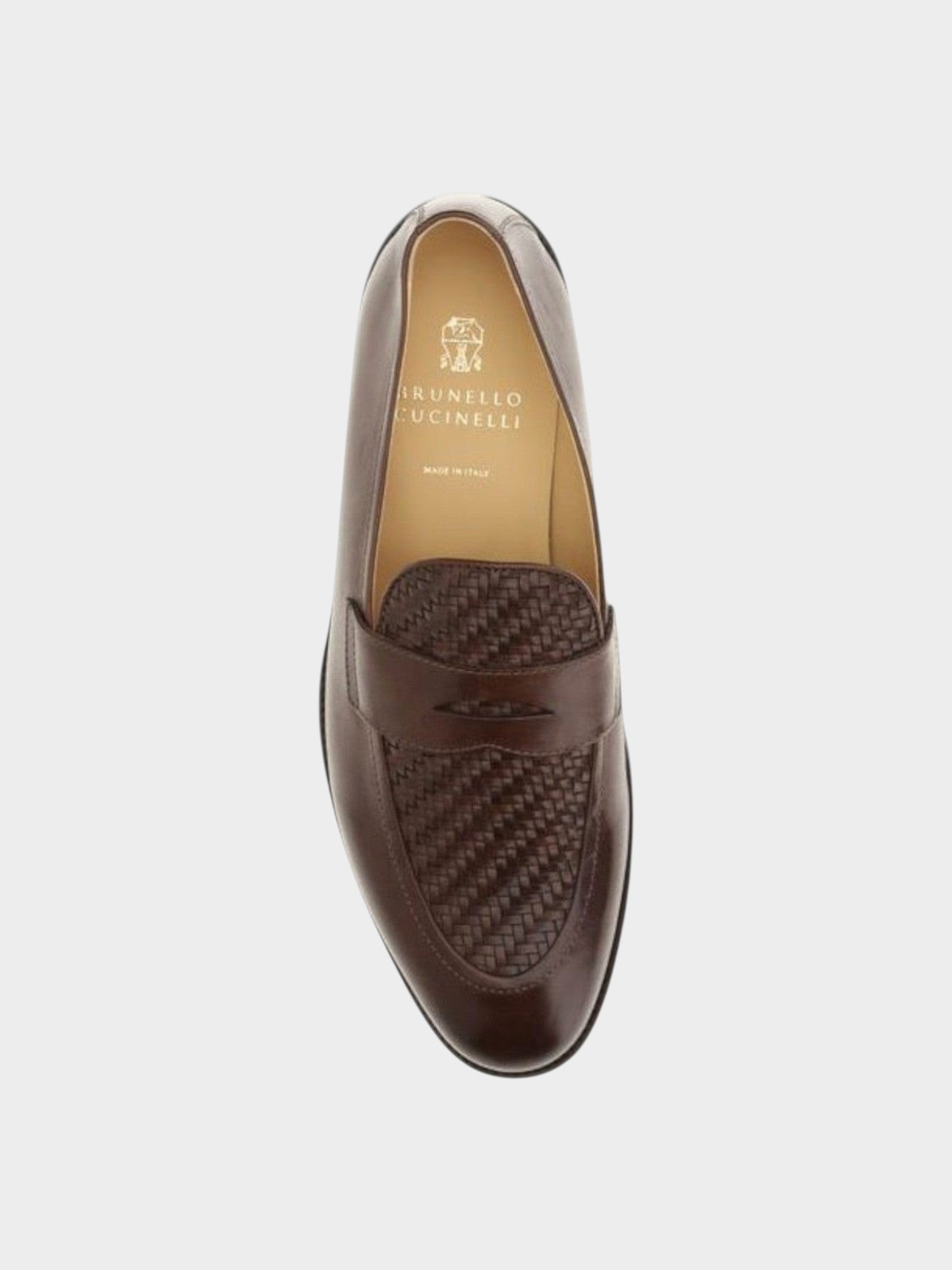 Brunello Cucinelli Brown Calf Leather Bos Taurus Slip-On Loafers-thumbmail-4
