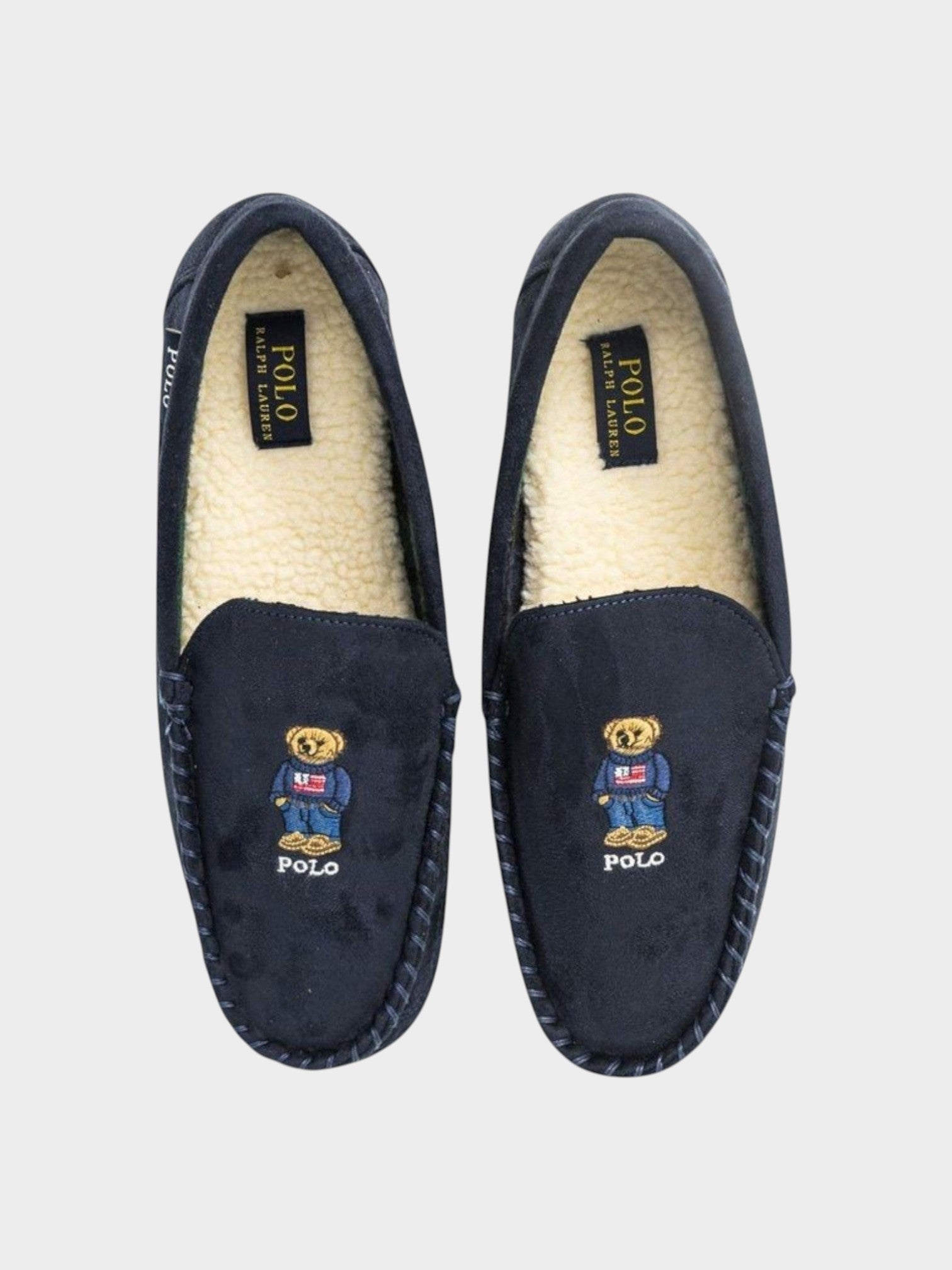Ralph Lauren Blue Faux Fur Slippers-thumbmail-4