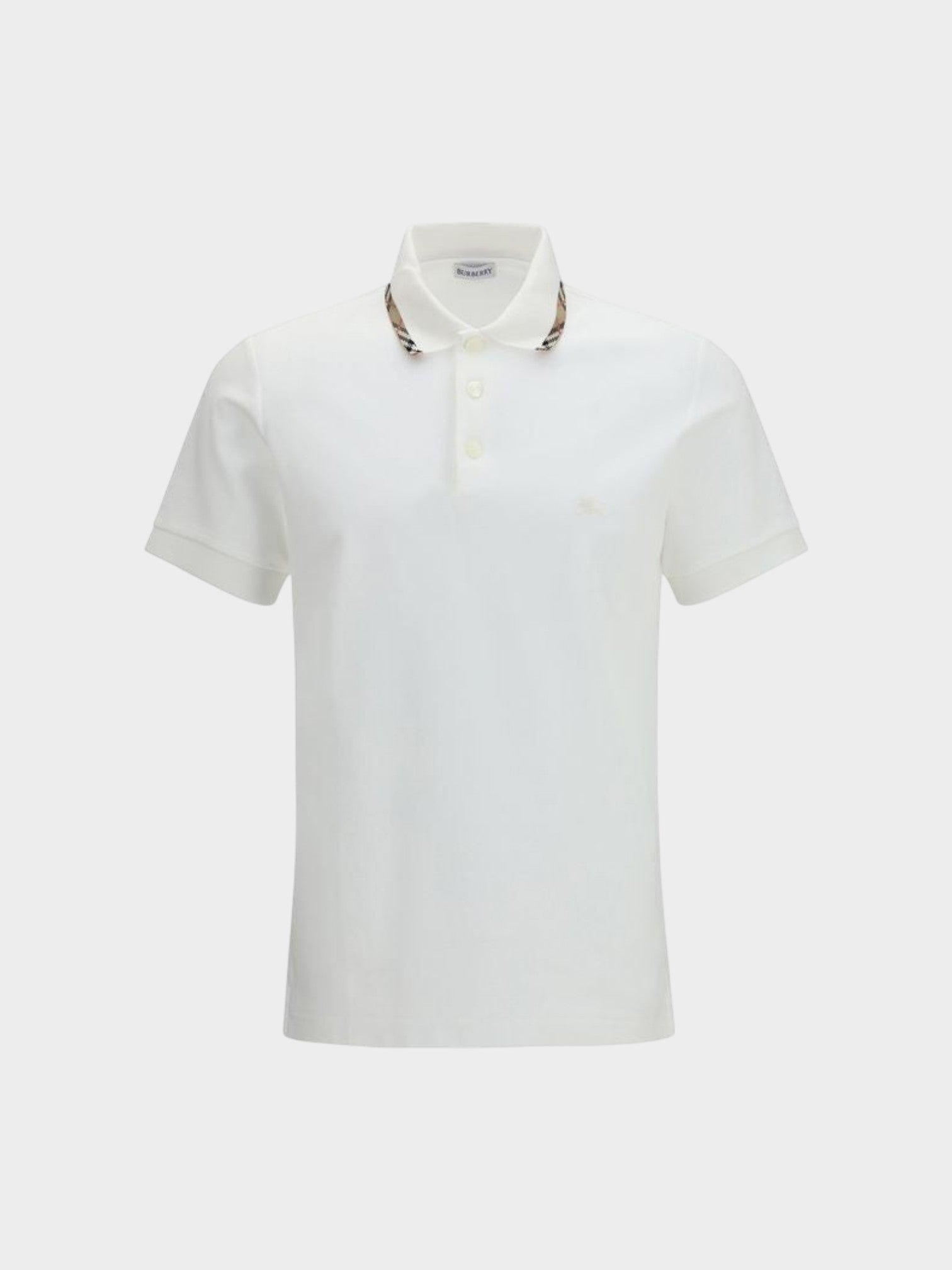 Burberry White Cotton Polo Shirt