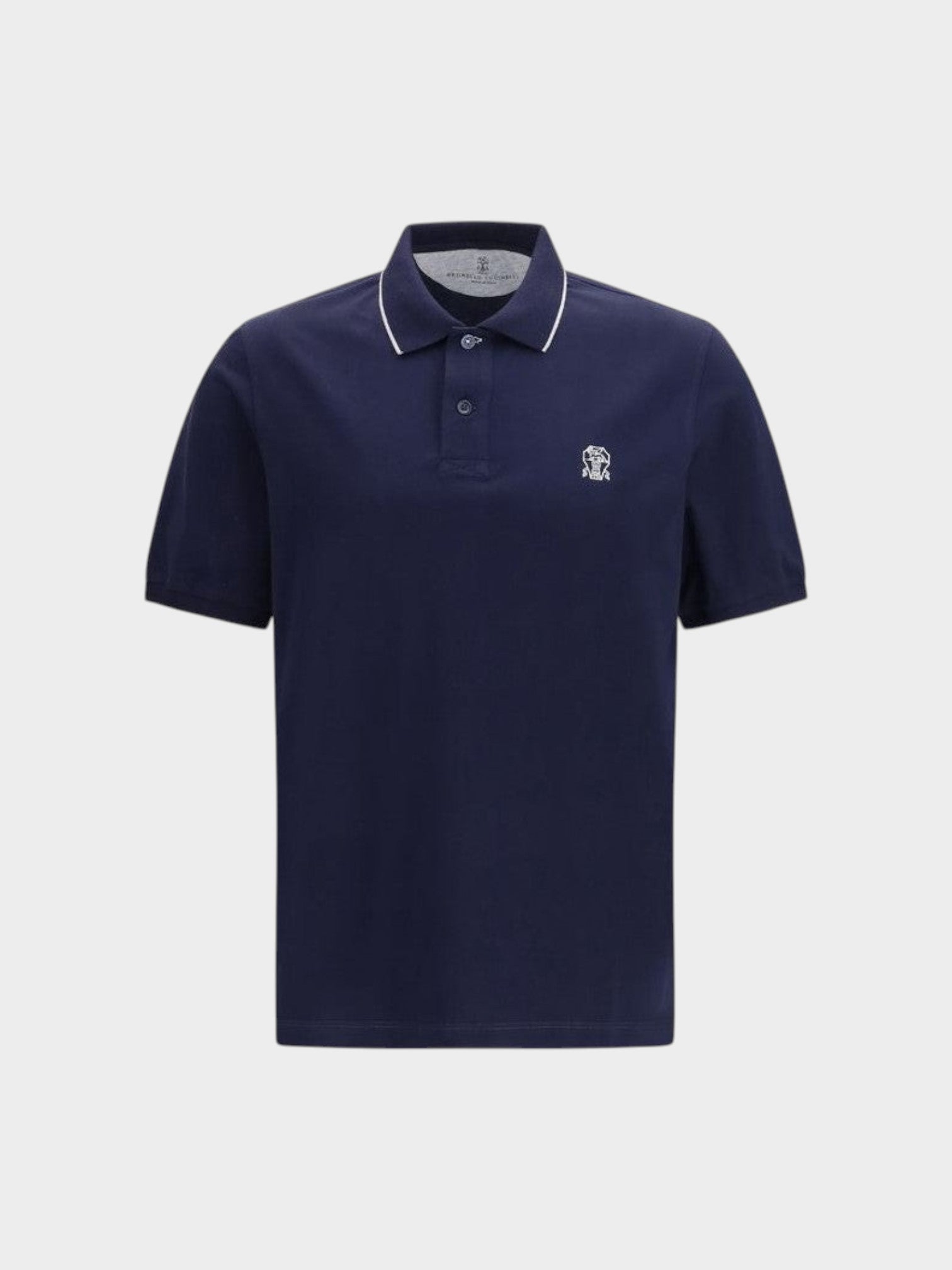 Brunello Cucinelli Blue Cotton Polo Shirt