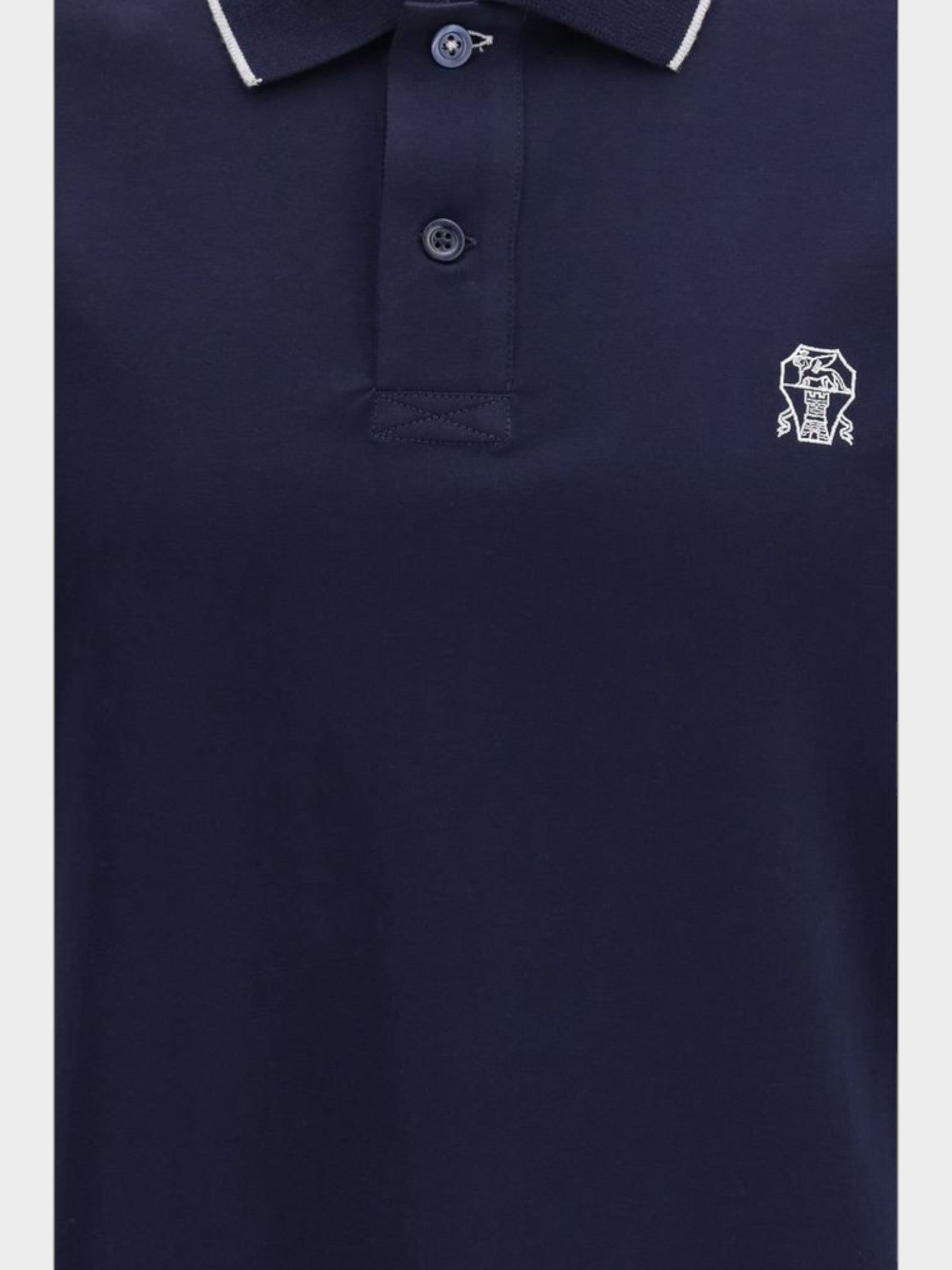 Brunello Cucinelli Blue Cotton Polo Shirt-thumbmail-3