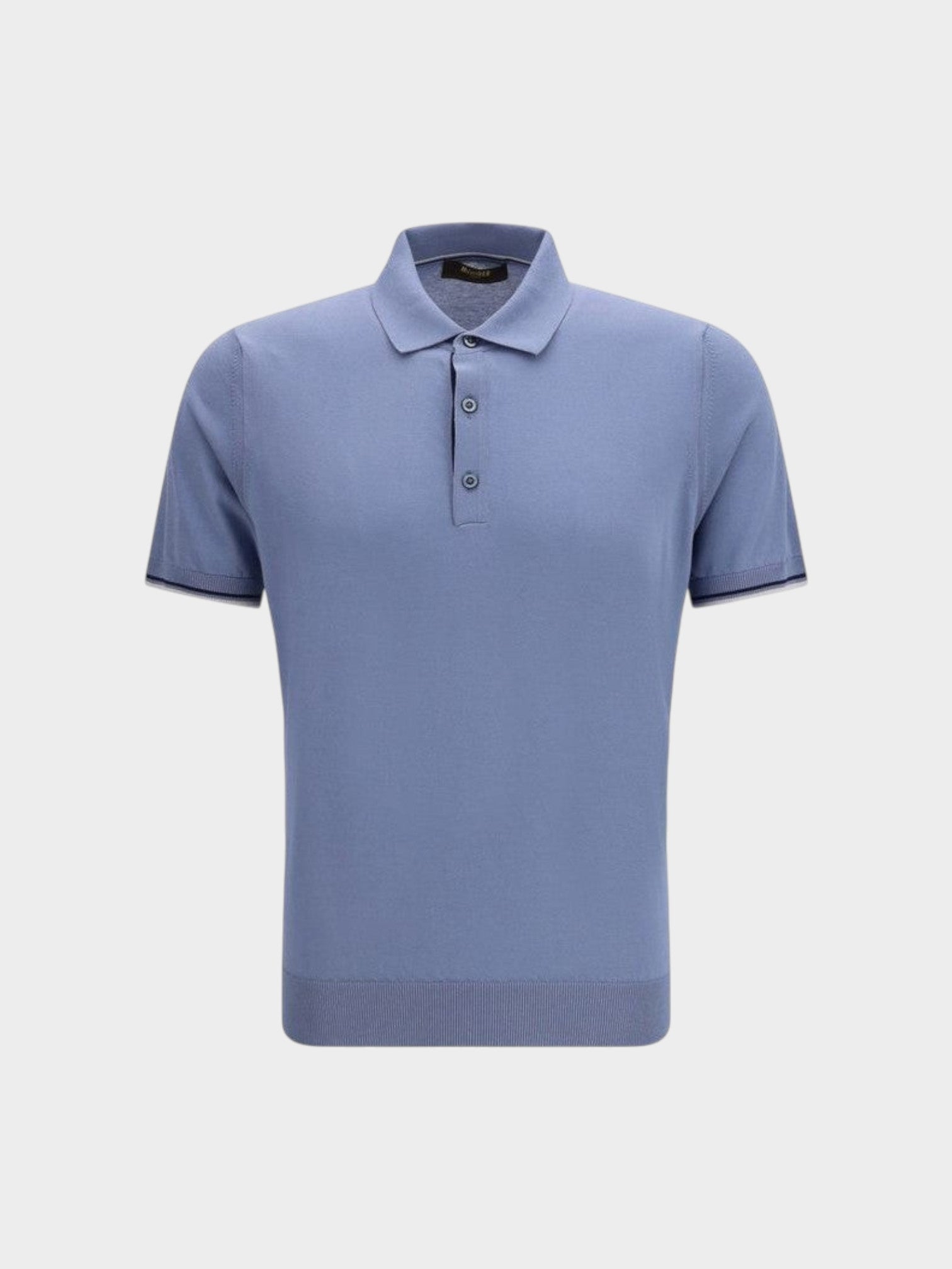 MooRER Blue Cotton Polo Shirt
