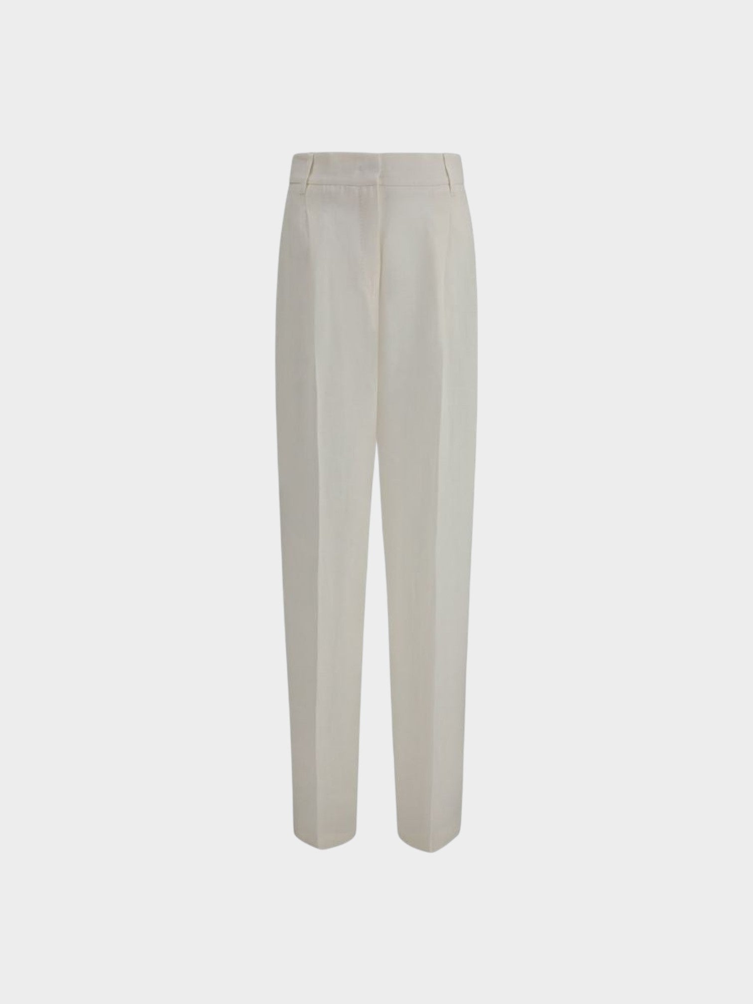 Max Mara White Linen Casual Pants