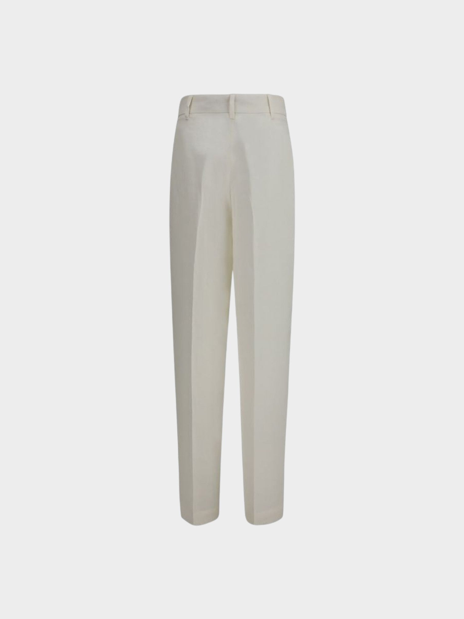 Max Mara White Linen Casual Pants-thumbmail-2