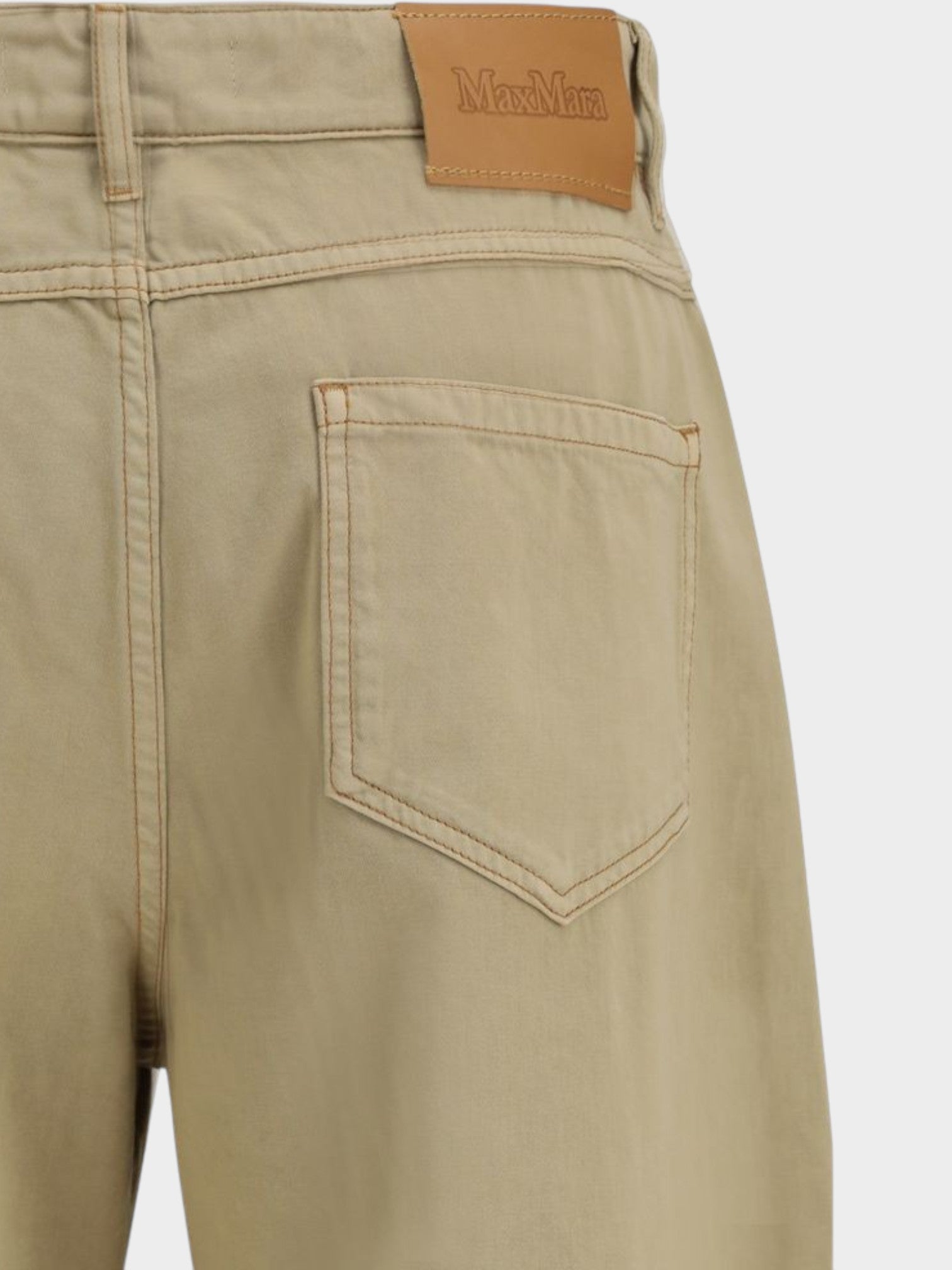 Max Mara Beige Cotton Casual Pants-thumbmail-3