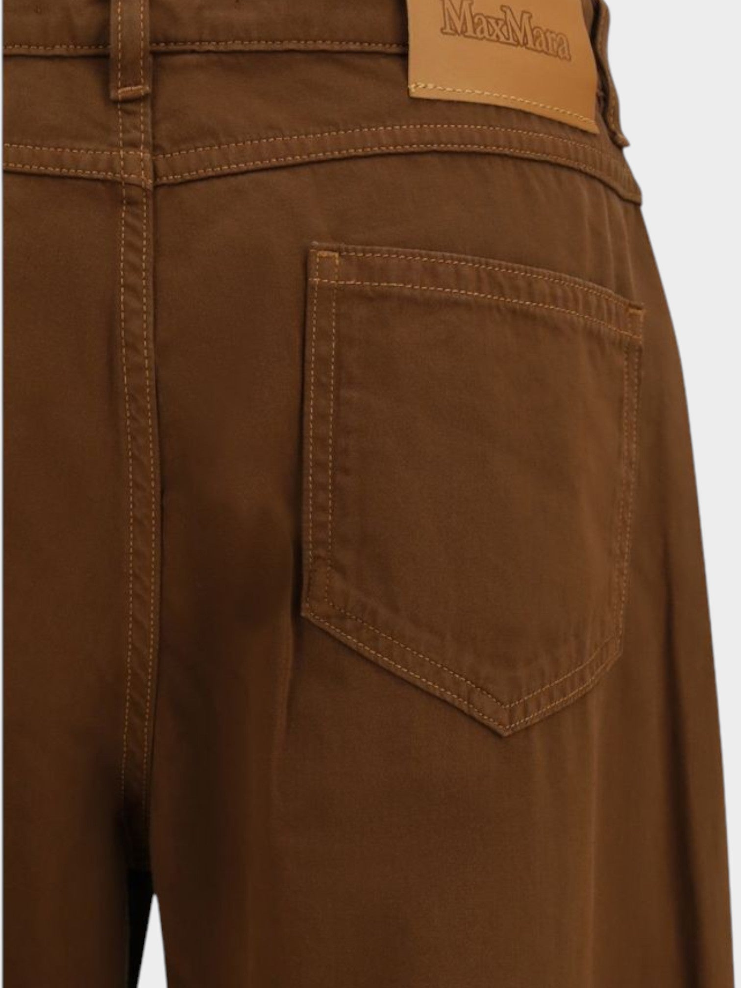 Max Mara Brown Cotton Casual Pants-thumbmail-3