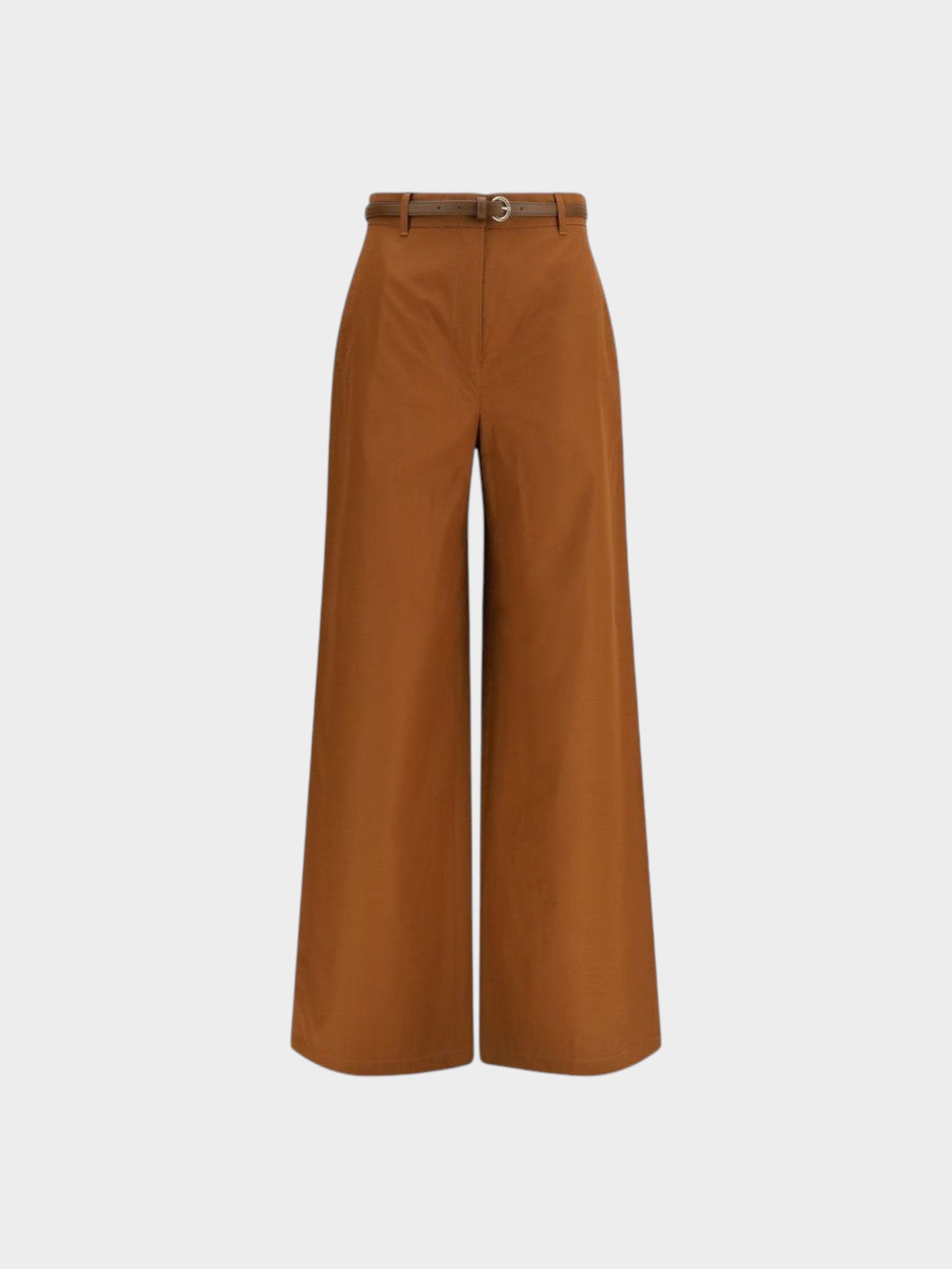 Max Mara Brown Cotton Casual Pants