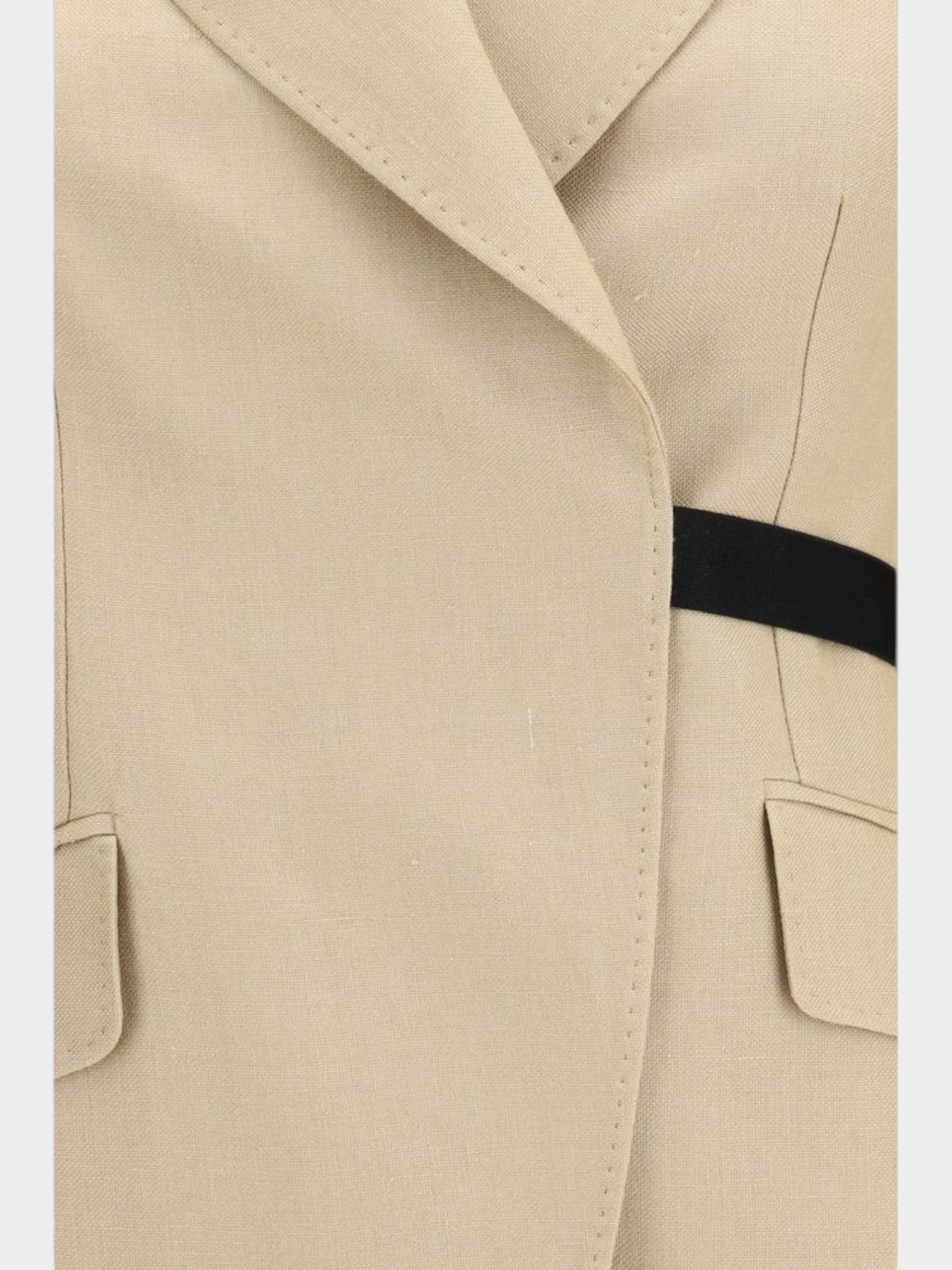 Max Mara Beige Linen Coat-thumbmail-3