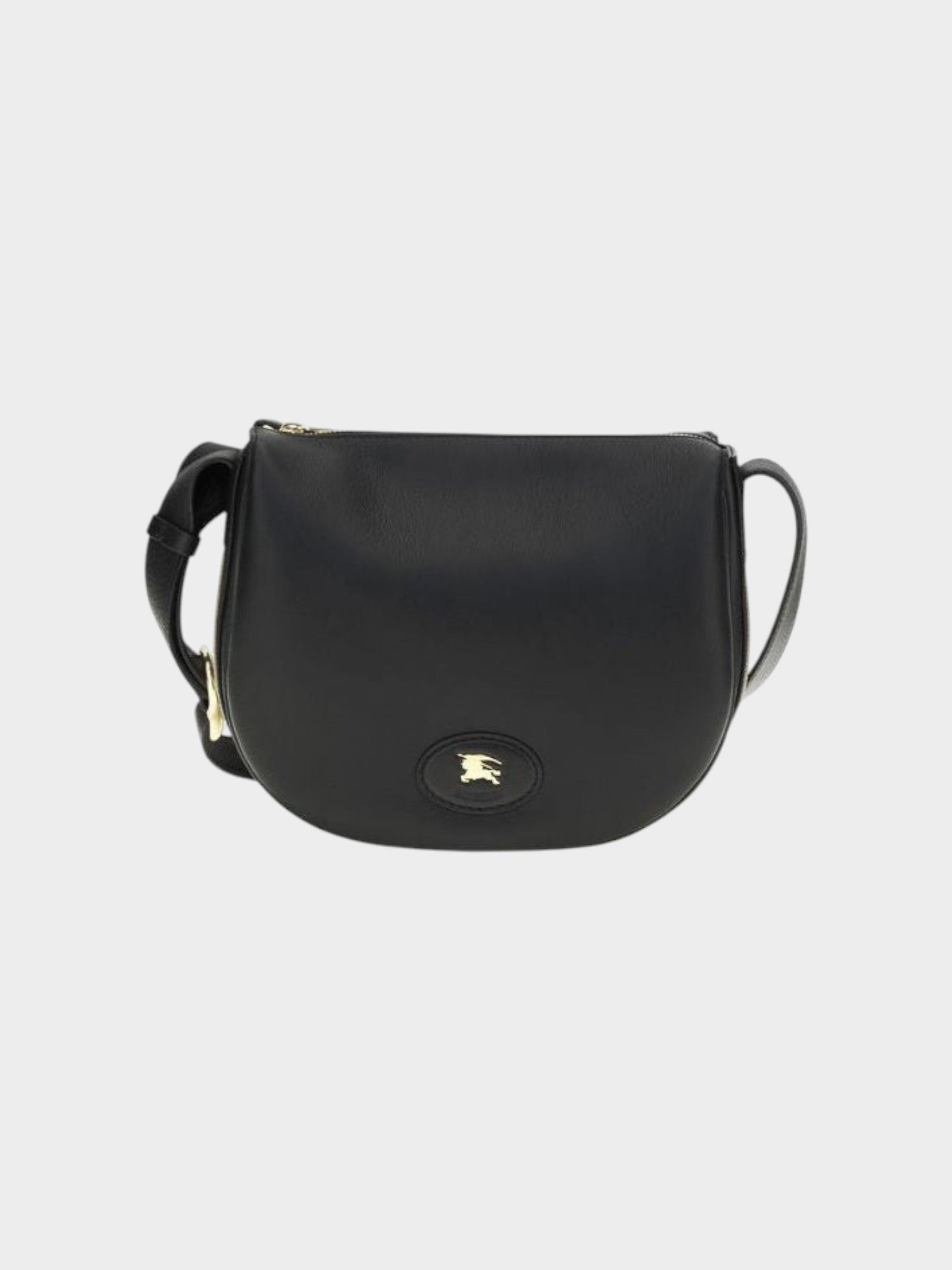 Burberry Black Calf Leather Bos Taurus Shoulder Bag
