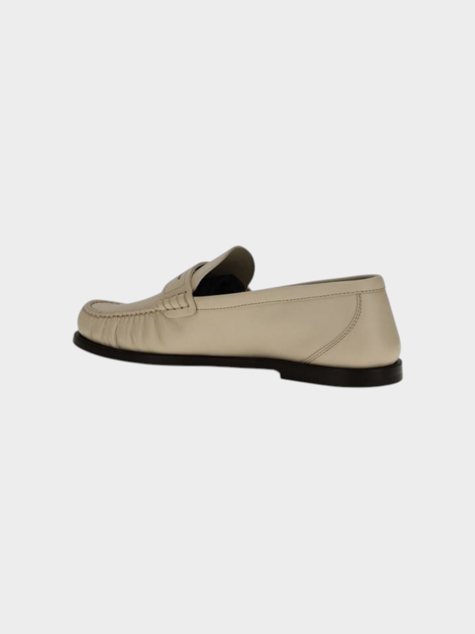 Saint Laurent Beige Calf Leather Bos Taurus Slip-On Loafers-thumbmail-3