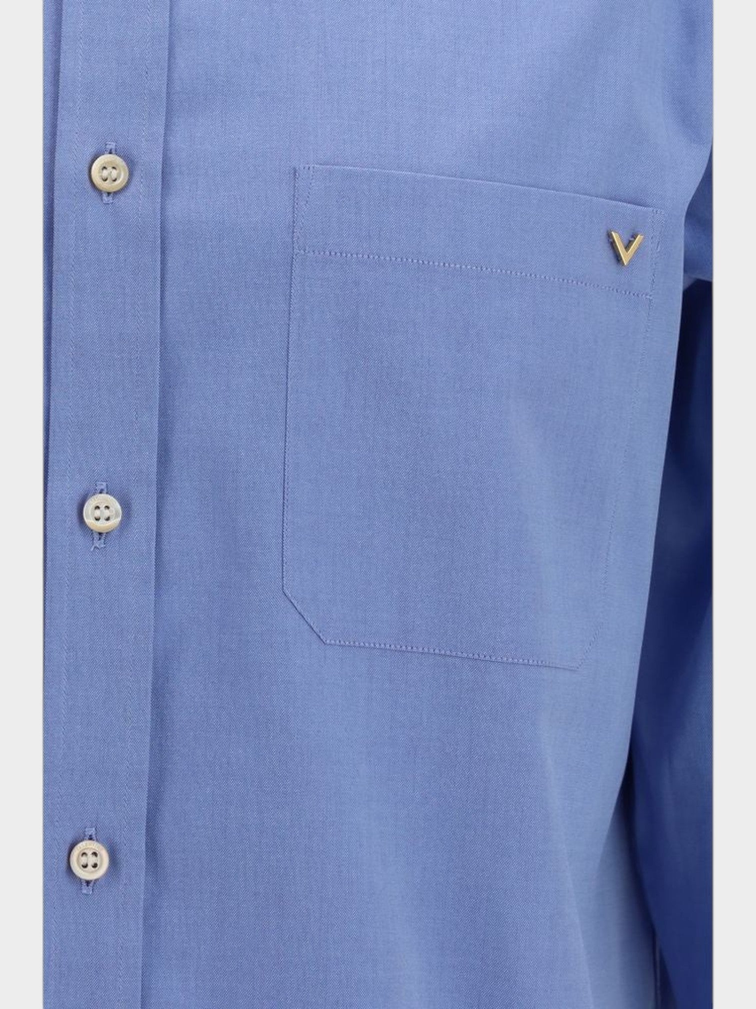 Valentino Blue Cotton Shirt-thumbmail-3