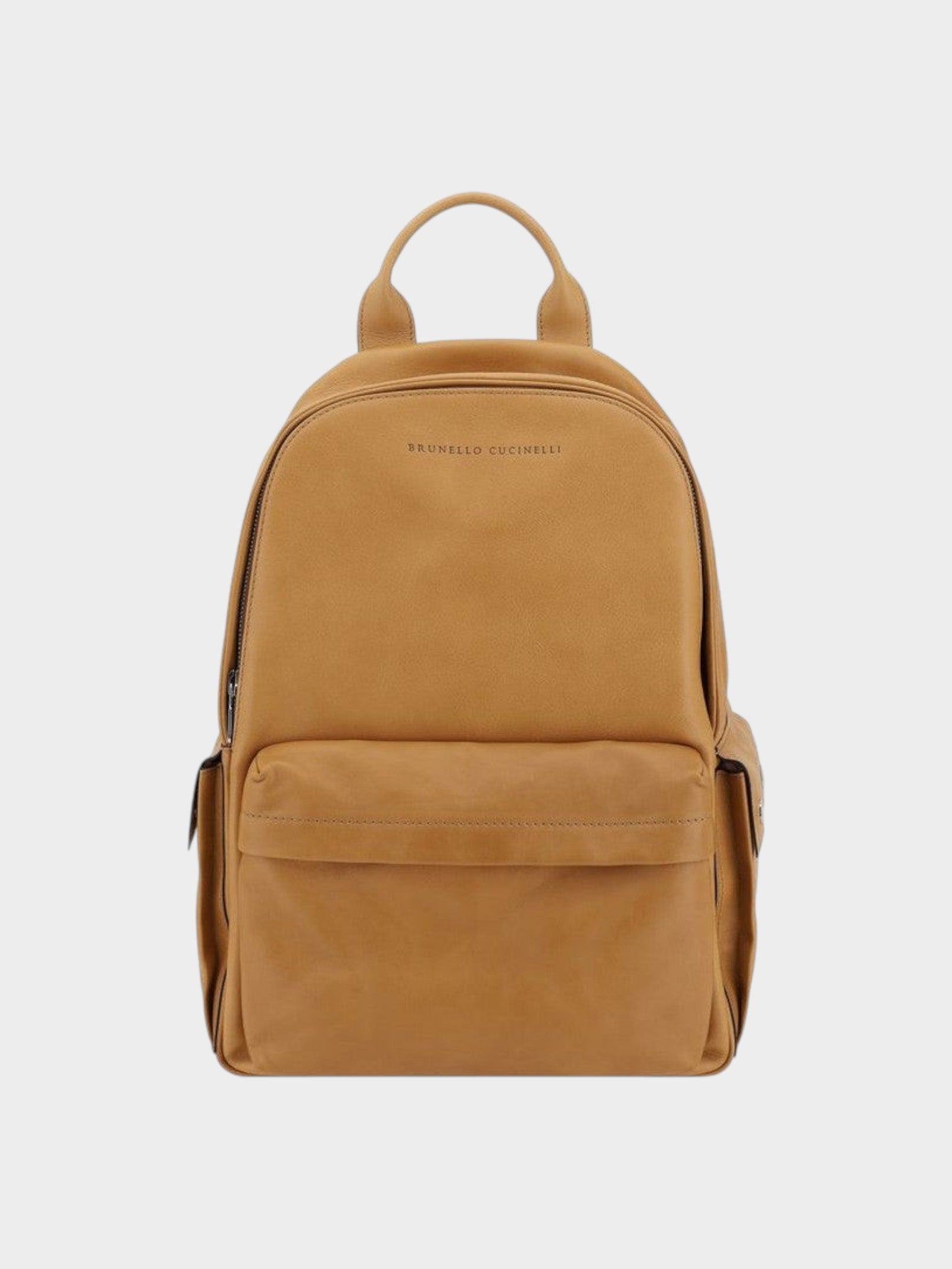 Brunello Cucinelli Brown Calf Leather Bos Taurus Backpack