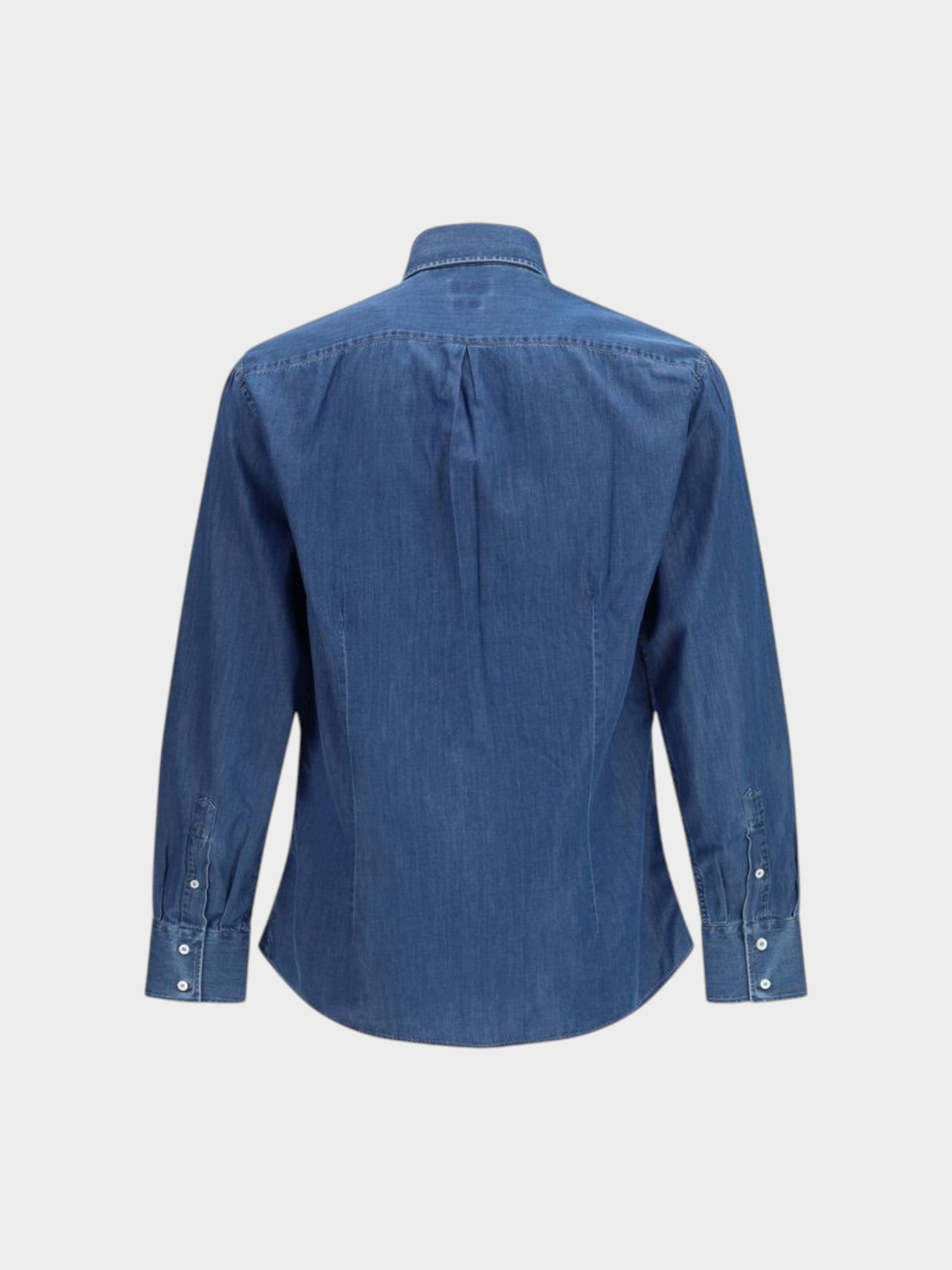 Brunello Cucinelli Blue Denim Shirt-thumbmail-2