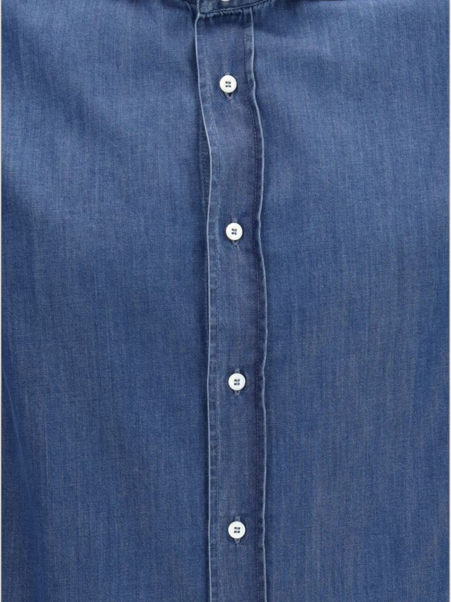 Brunello Cucinelli Blue Denim Shirt-thumbmail-3