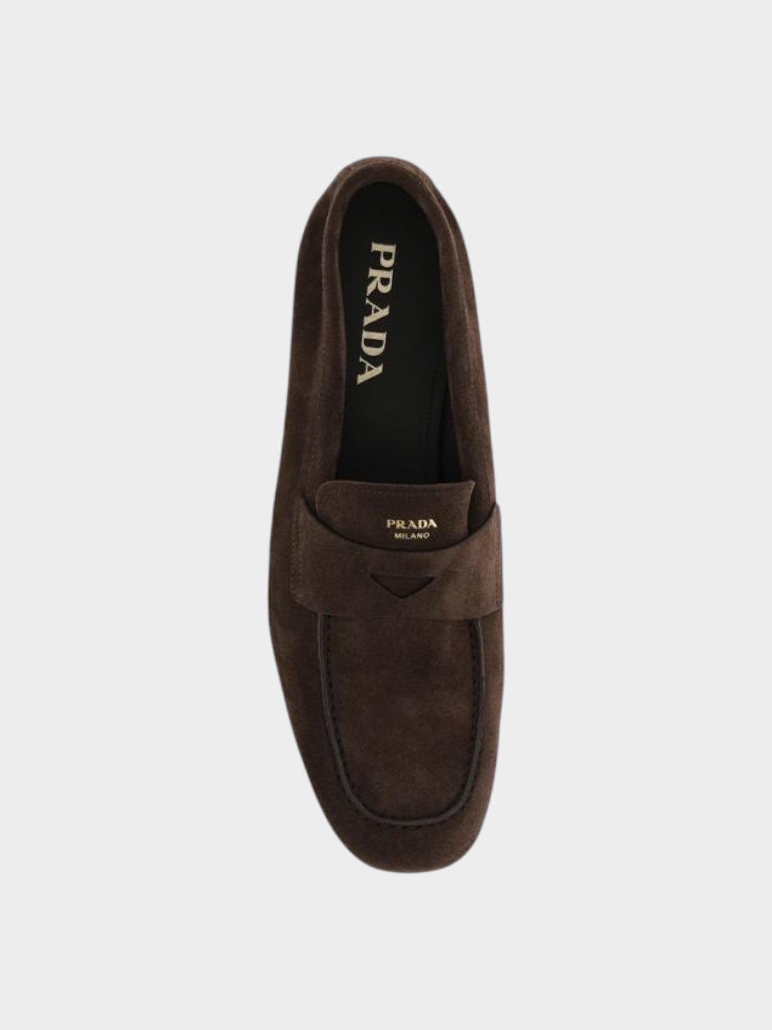 Prada Brown Calf Leather Bos Taurus Slip-On Loafers-thumbmail-4
